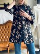 Płaszcz vintage 60s/70s żakardowy wełniany 3/4 rękaw, rozmiar XS (2)