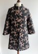 Płaszcz vintage 60s/70s żakardowy wełniany 3/4 rękaw, rozmiar XS (4)