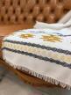 Ręcznie tkana serweta vintage 78 × 77 cm – folkowy wzór – obrus boho – rękodzieło (4)