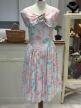 Sukienka vintage w pastelowe kwiaty | Wiskoza | Romantyczna midi | Lata 80/90 | S M