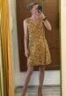 Vintage 70s bawełniana sukienka kopertowa floral retro M/L