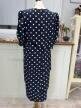 Vintage sukienka groszki granatowa midi 80s 90s Lady Diana L XL (10)