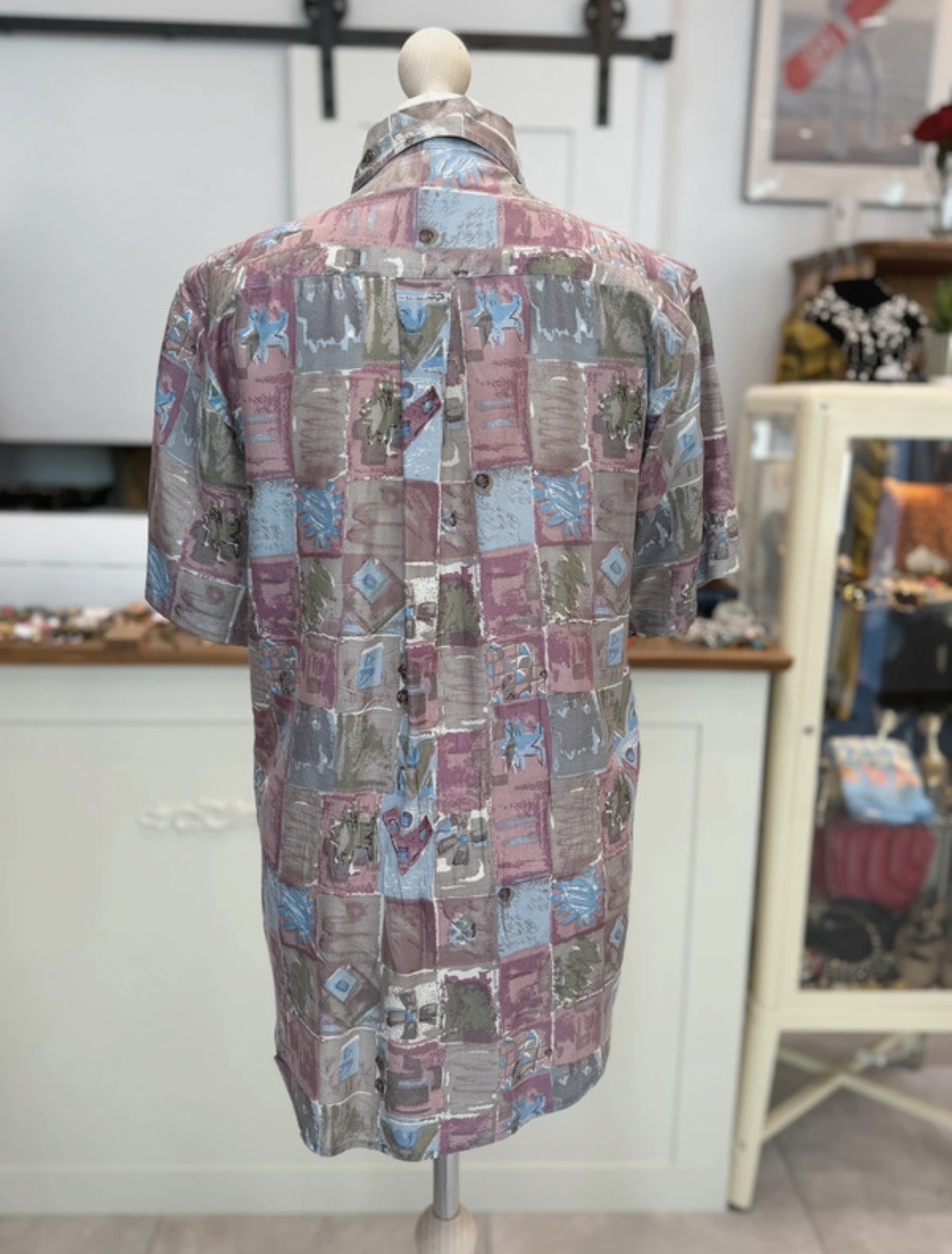 Jedwabna koszula Lot Gordon 100% silk vintage 90s oversize M męska unisex (2)