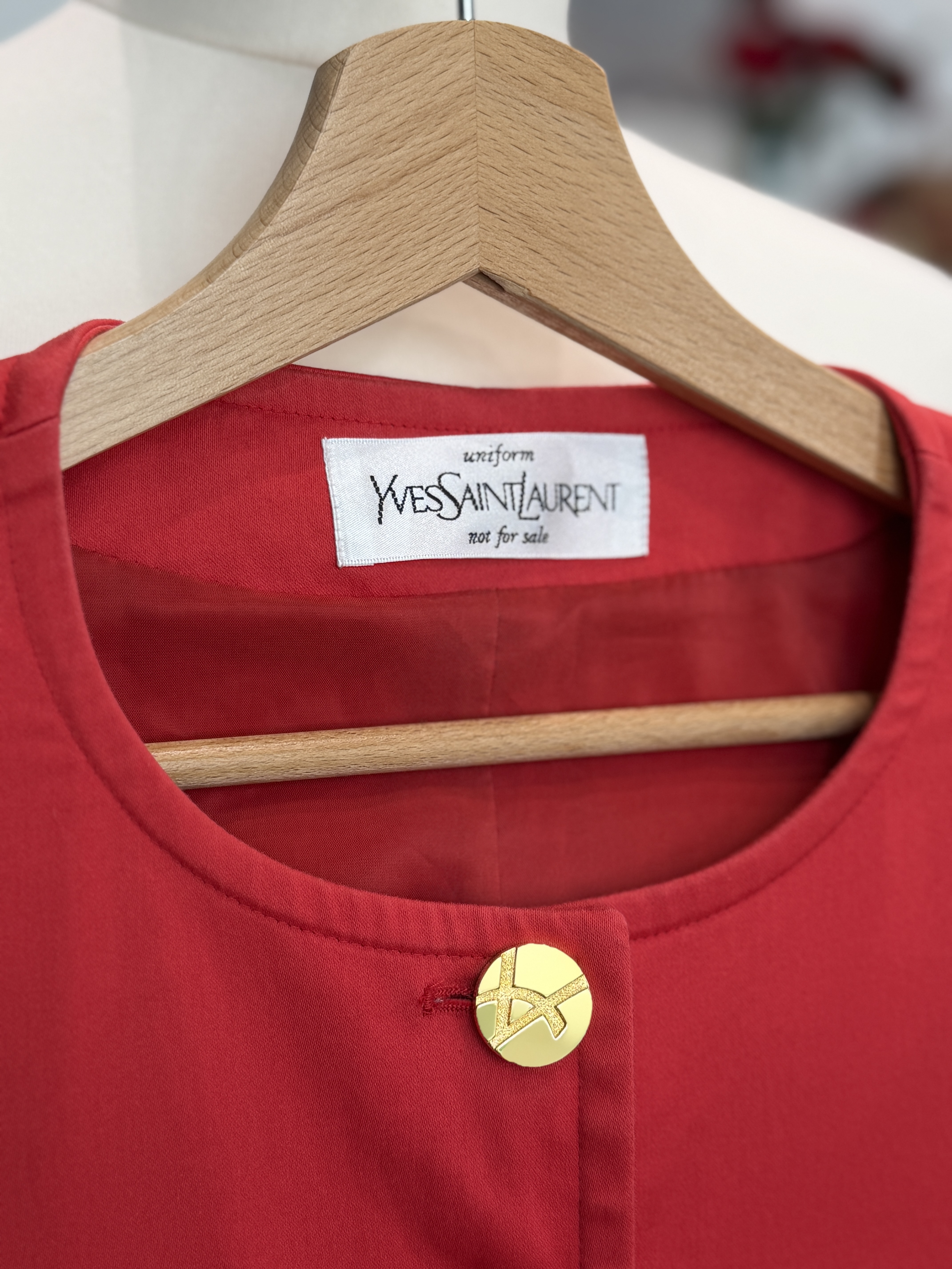 Yves Saint Laurent Uniform not for sale Made in France rzadki żakiet vintage M L (10)