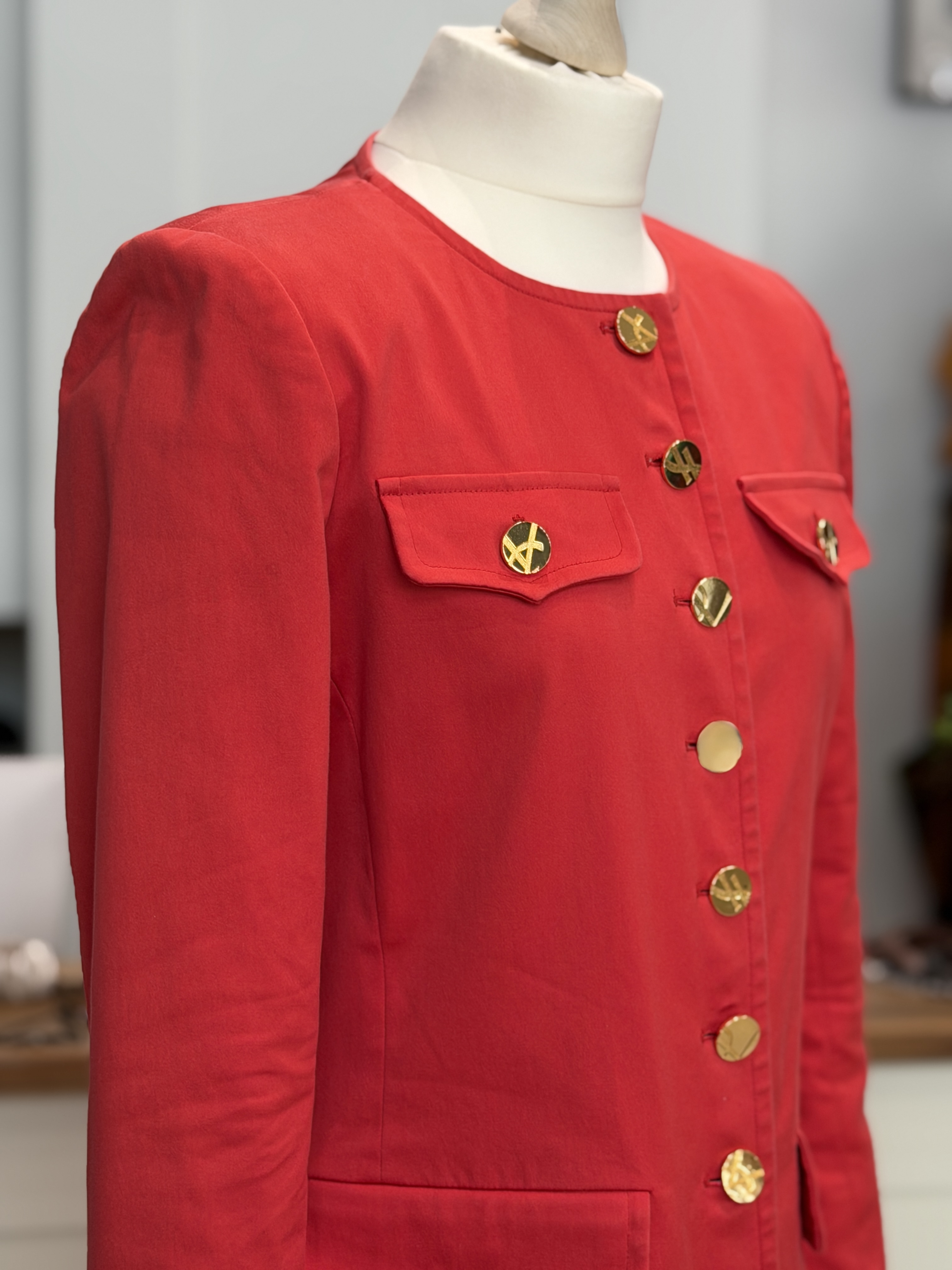 Yves Saint Laurent Uniform not for sale Made in France rzadki żakiet vintage M L (4)