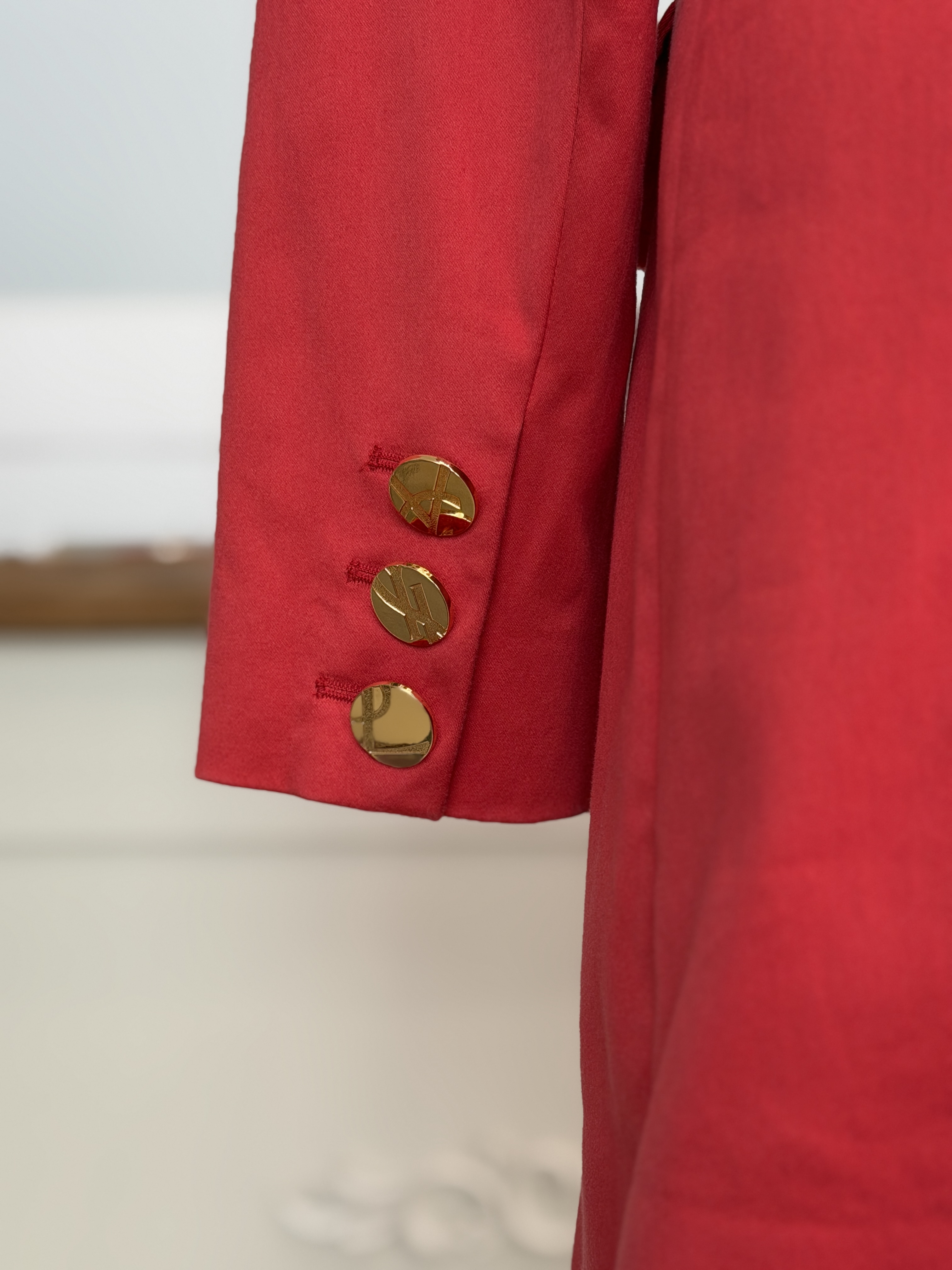 Yves Saint Laurent Uniform not for sale Made in France rzadki żakiet vintage M L (6)