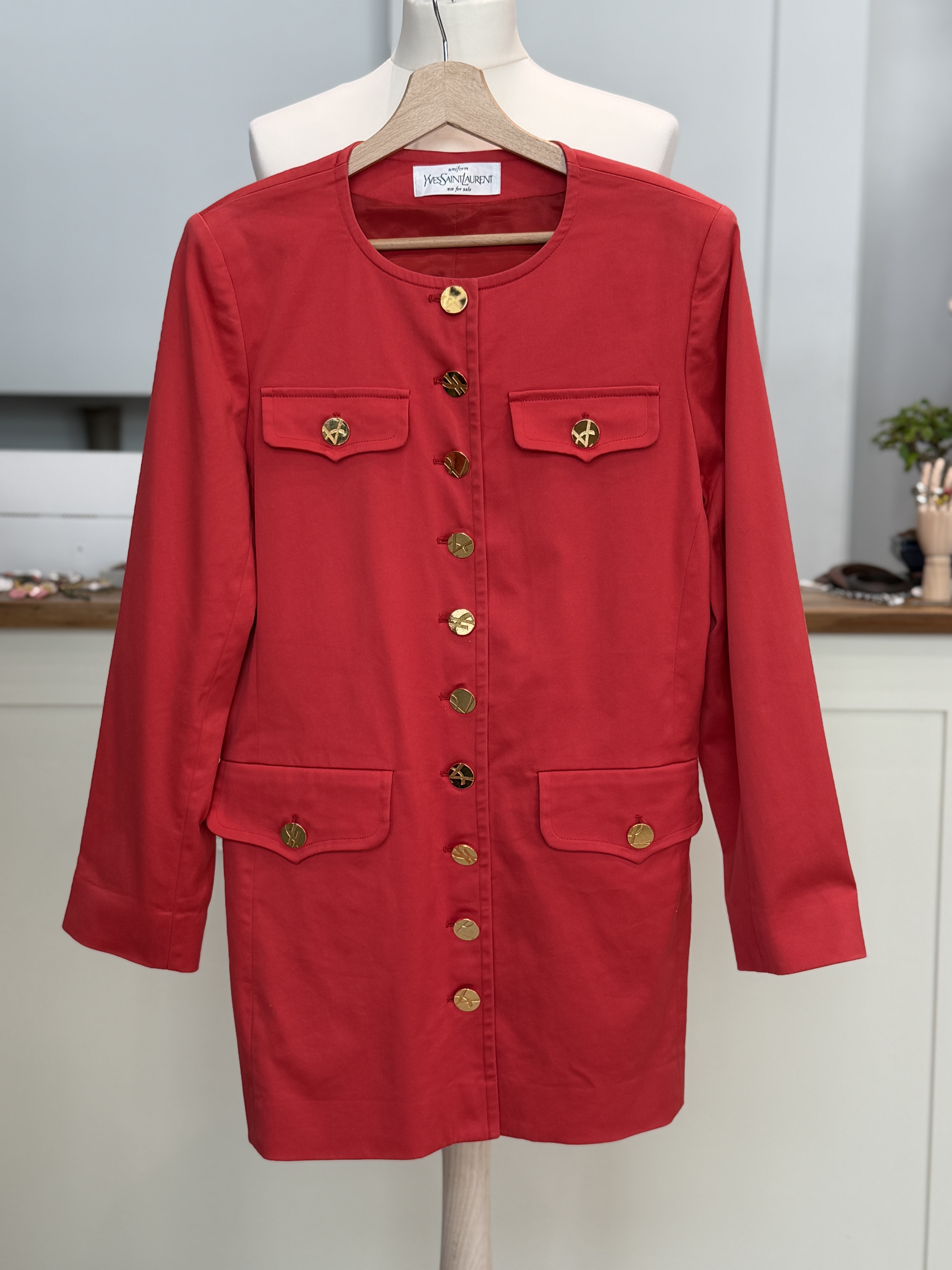 Yves Saint Laurent Uniform not for sale Made in France rzadki żakiet vintage M L (11)