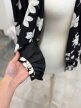 Włoska narzutka vintage z baskinką czarno-biała kwiaty Made in Italy M/L (5)