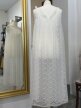 Koronkowa halka vintage maxi biała koszula nocna peignoir cottagecore M XL XXL (6)