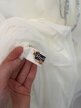 Vintage sheer sukienka halka transparentna srebrny kołnierzyk retro M (4)