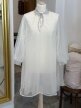 Vintage sheer sukienka halka transparentna srebrny kołnierzyk retro M (5)