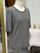 Włoski sweter w paski Made in Italy bawełna marynarski granat biały L XL vintage (3)