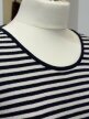 Włoski sweter w paski Made in Italy bawełna marynarski granat biały L XL vintage (2)