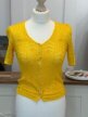 Gemma & Co Made in Italy kardigan 100% wiskoza żółty ażurowy XS vintage