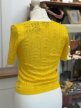 Gemma & Co Made in Italy kardigan 100% wiskoza żółty ażurowy XS vintage (6)
