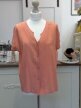 100% jedwab bluzka vintage Pura Seta Made in Italy M/L łososiowa