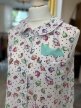 Bluzka vintage 80s 90s groszki tulipany Peter Pan kołnierzyk XL xxl  (3)