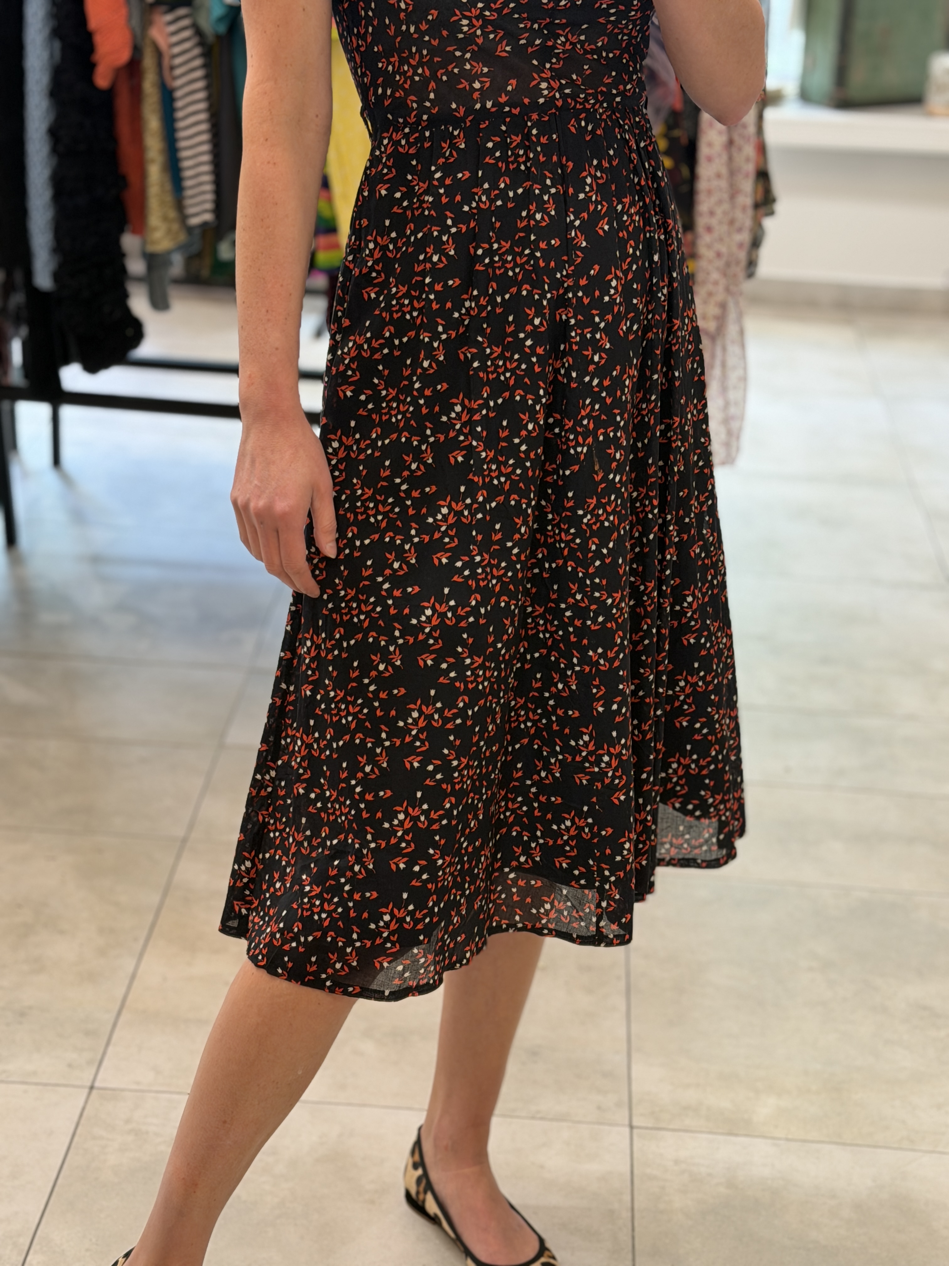 Elkont Europe sukienka vintage bawełniana midi broszka palmy XS/S (2)