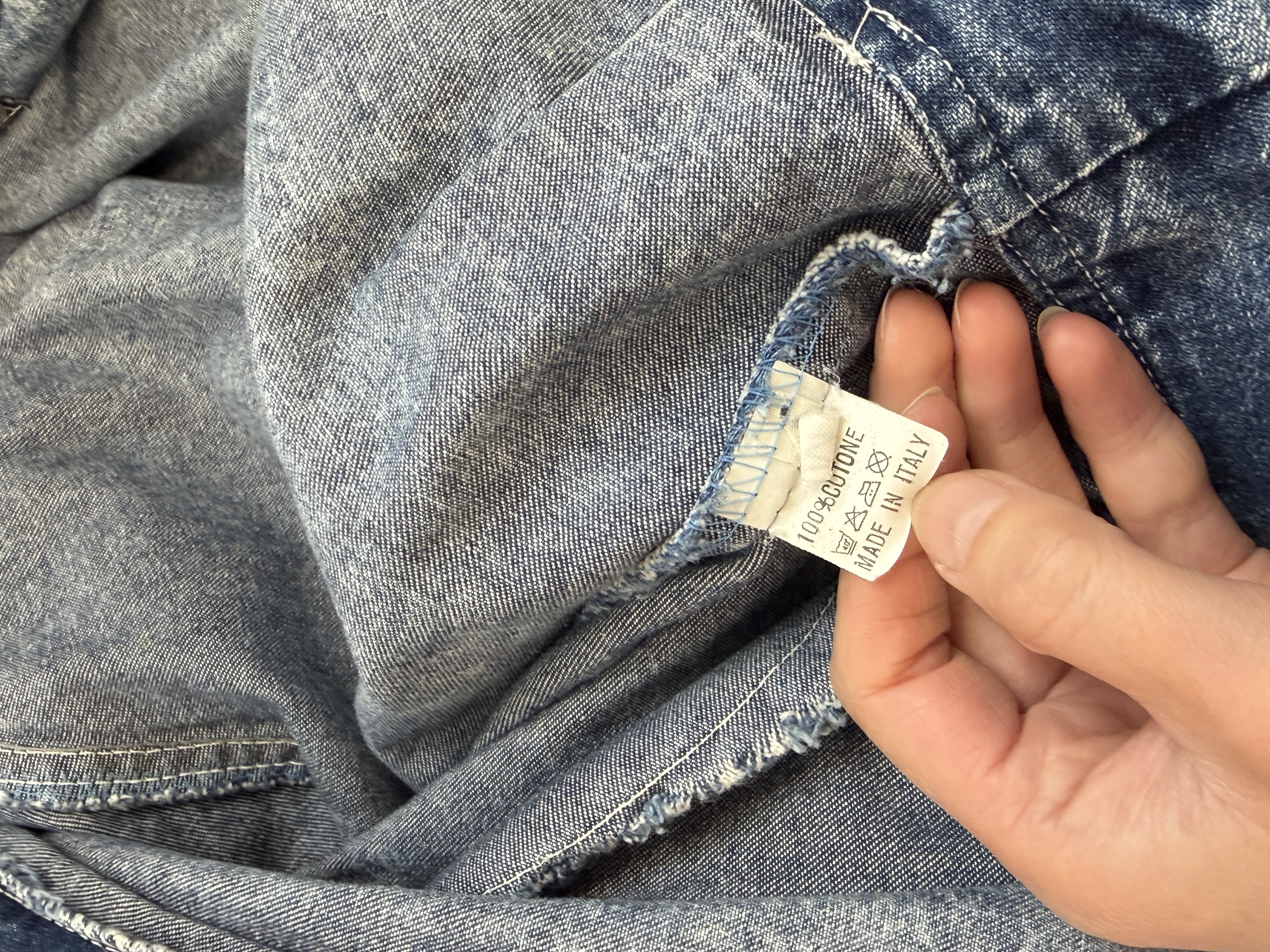 Włoska kurtka jeansowa vintage Ambrosio Made in Italy oversize acid wash M-XXL (6)