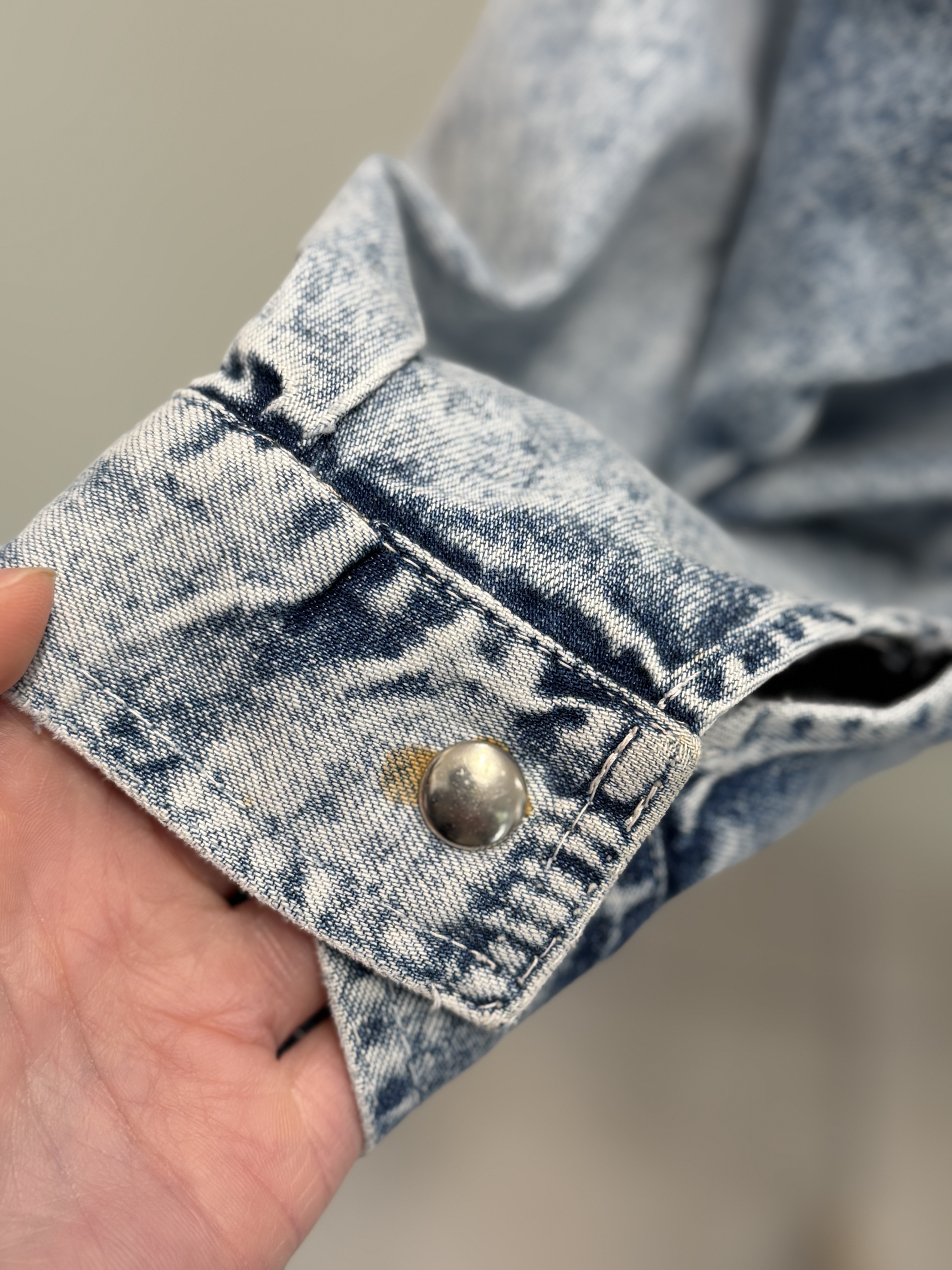Włoska kurtka jeansowa vintage Ambrosio Made in Italy oversize acid wash M-XXL (7)