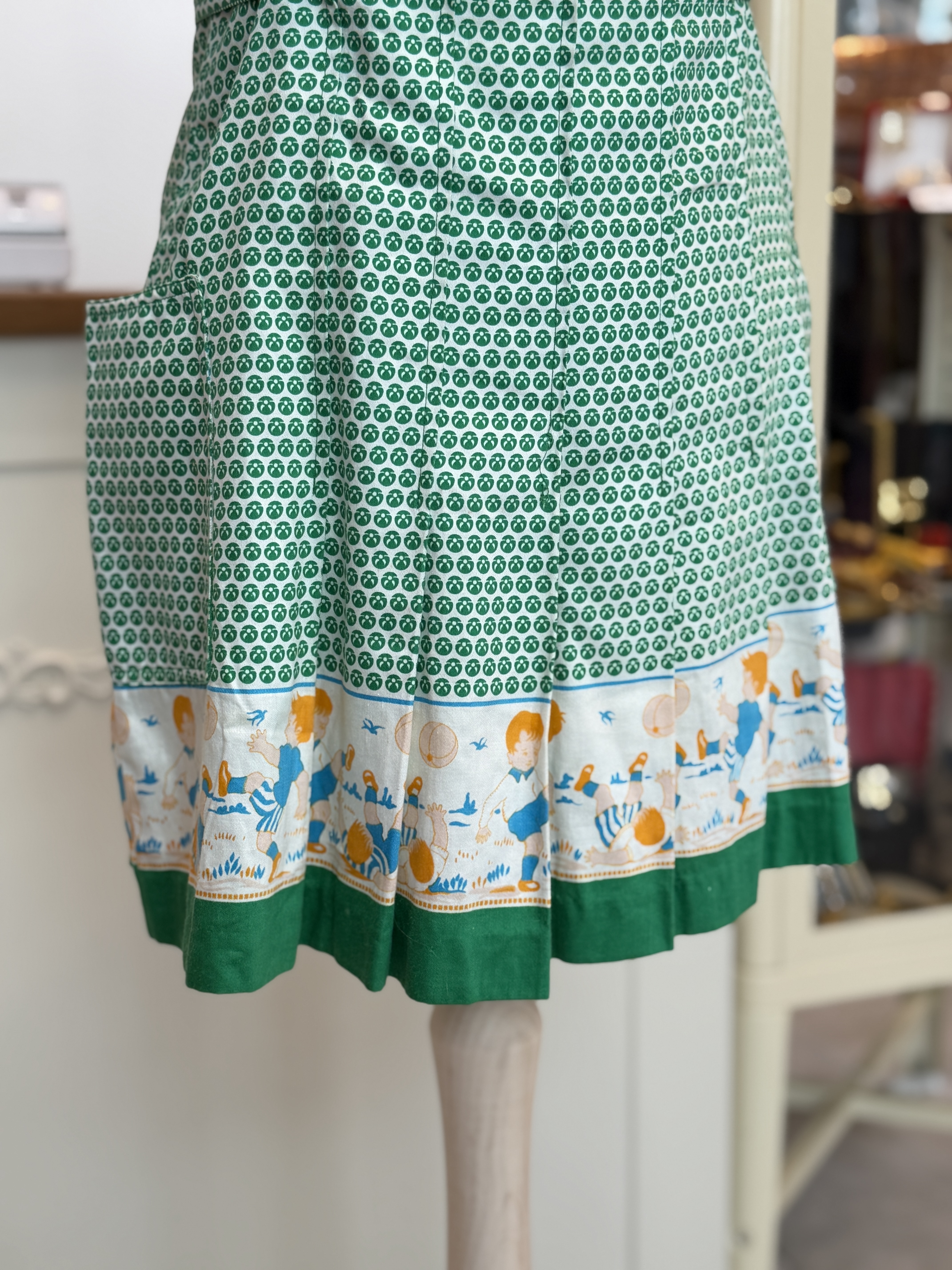Francuska sukienka vintage Cacharel Paris lata 80 bawełniana taliowana Made in France XS S  (4)