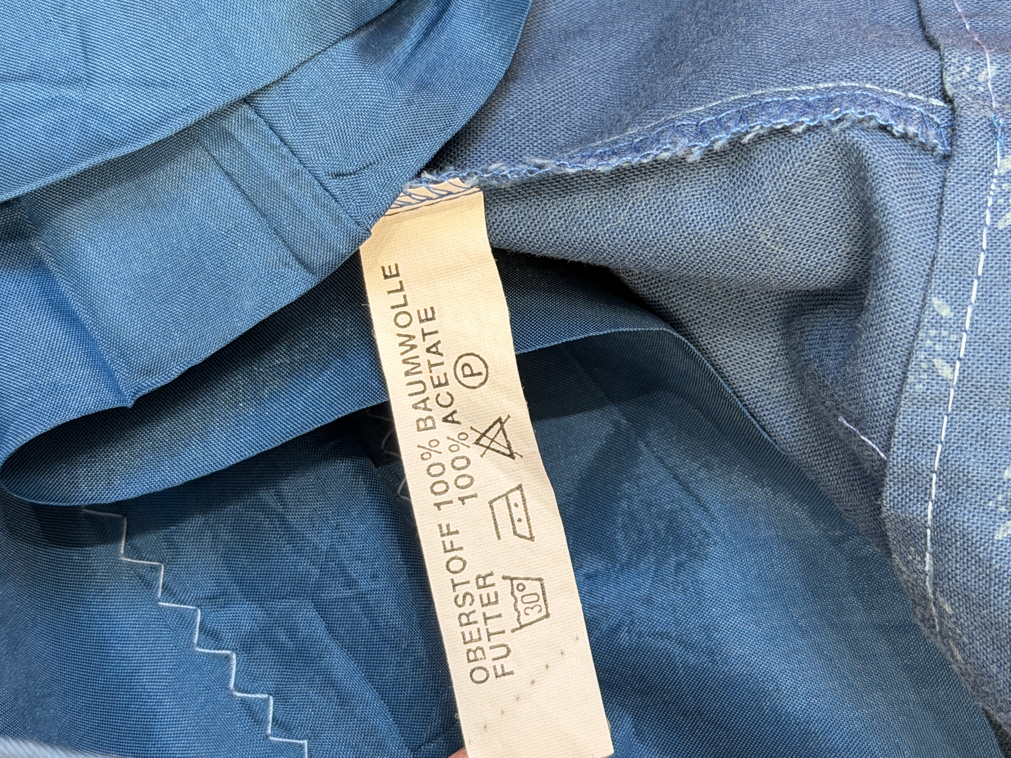 Bawełniana spódnica vintage midi 100% bawełna granatowa L/XL klasyczna rozkloszowana (3)