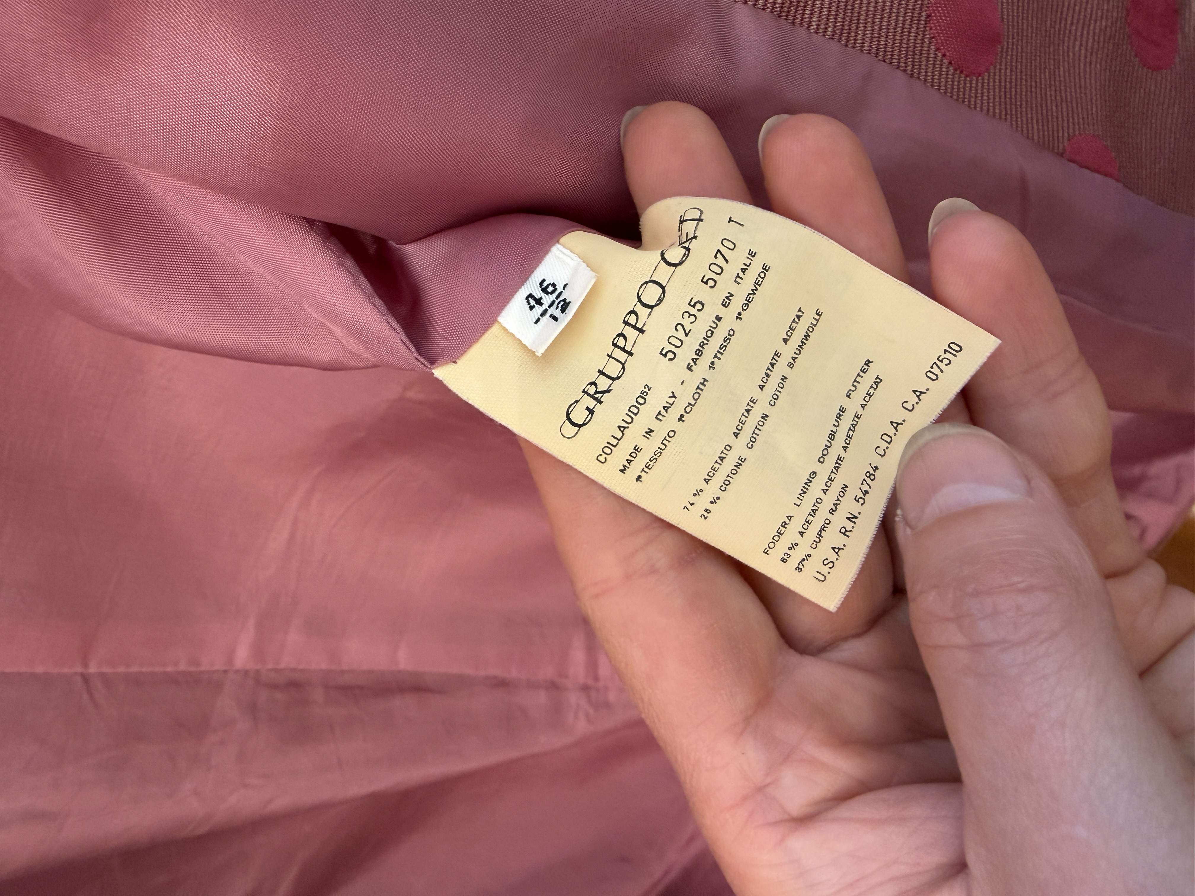Włoski komplet vintage Cori Made in Italy Gruppo GFT żakiet i spódnica L lata 90 (6)
