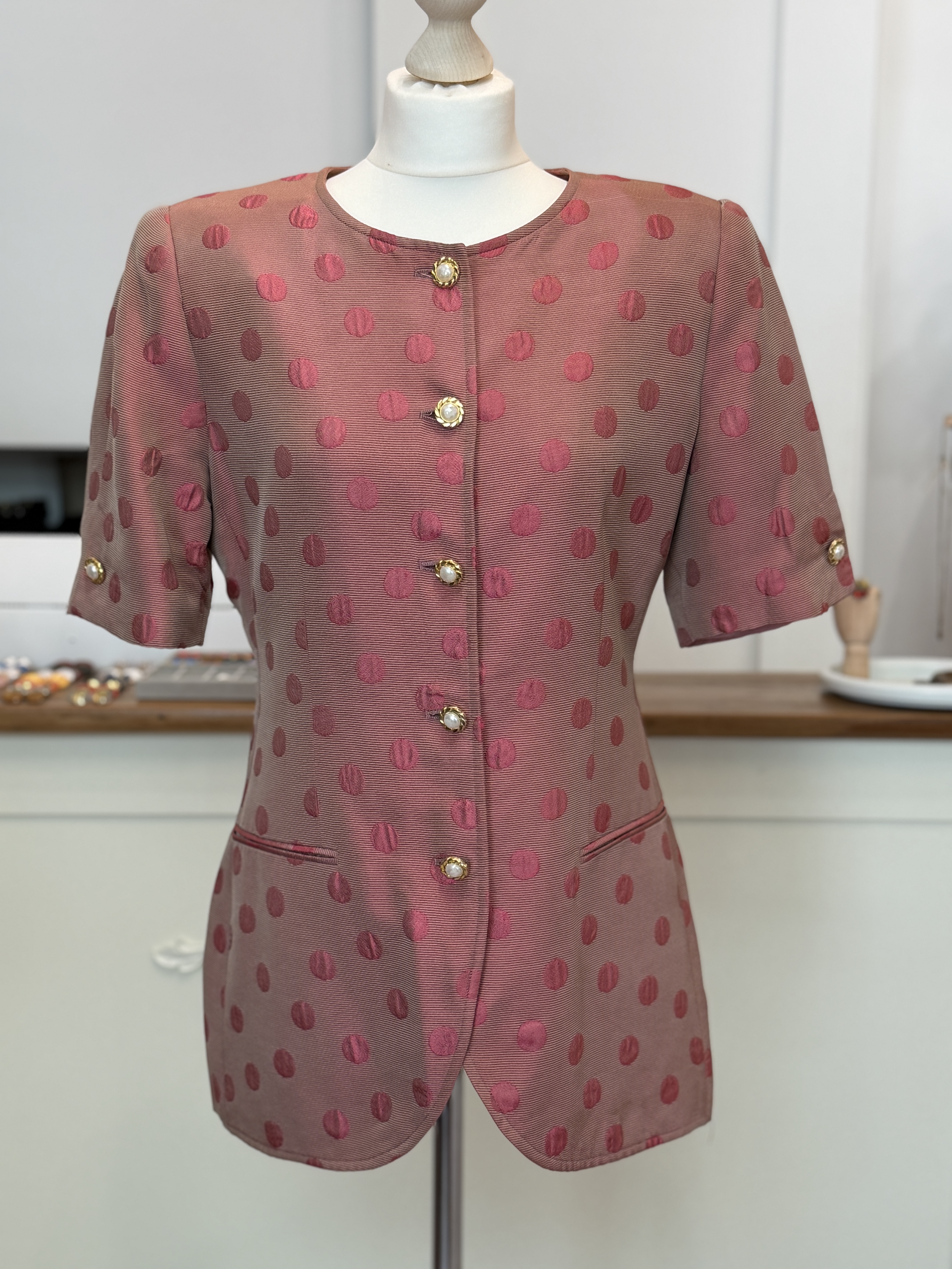 Włoski komplet vintage Cori Made in Italy Gruppo GFT żakiet i spódnica L lata 90 (12)