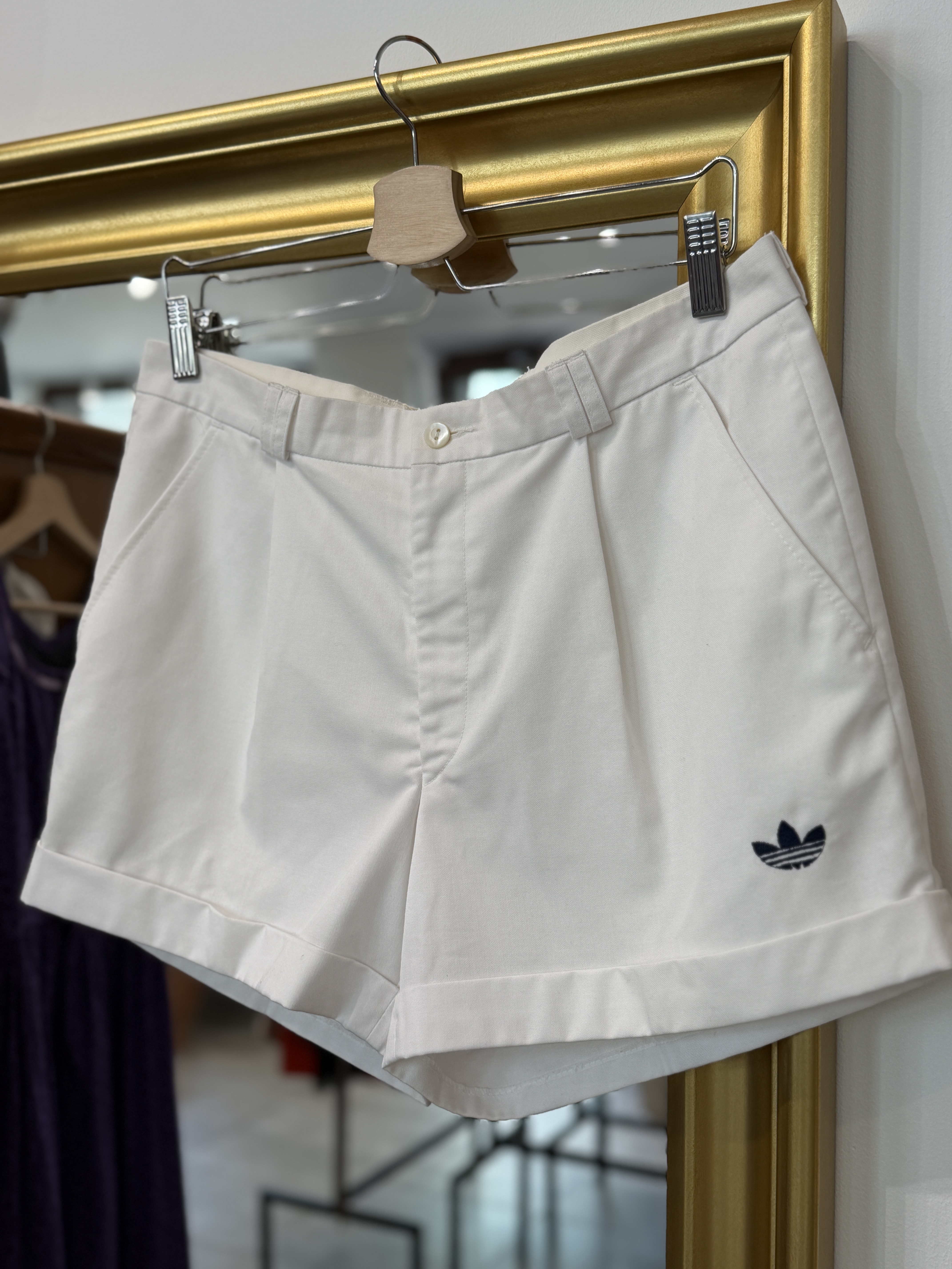 Vintage Adidas Trefoil białe szorty tenisowe lata 80. OPTI old money tenniscore M/L