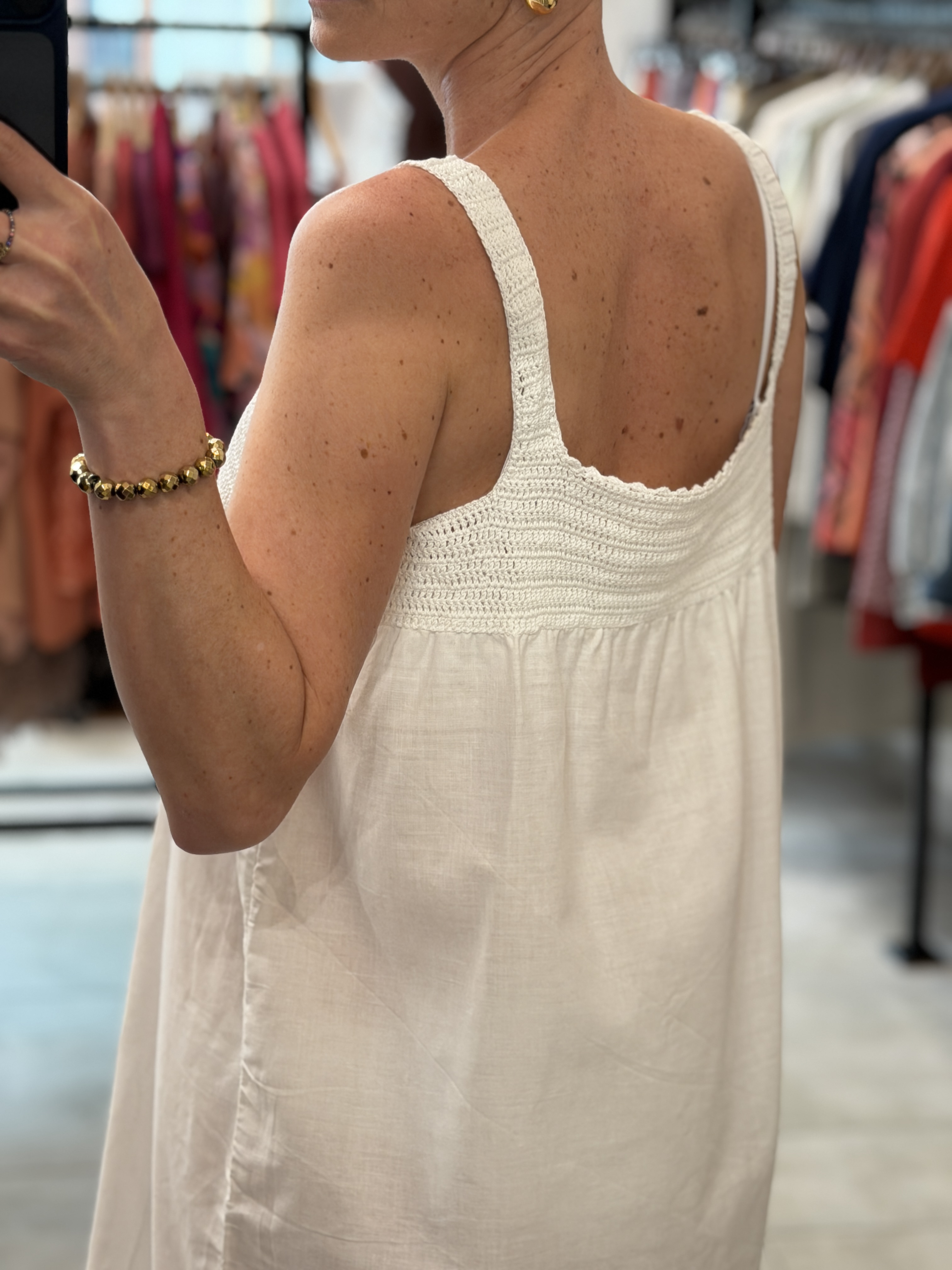 Biała bawełniana sukienka maxi szydełkowa boho cottagecore L XL (2)