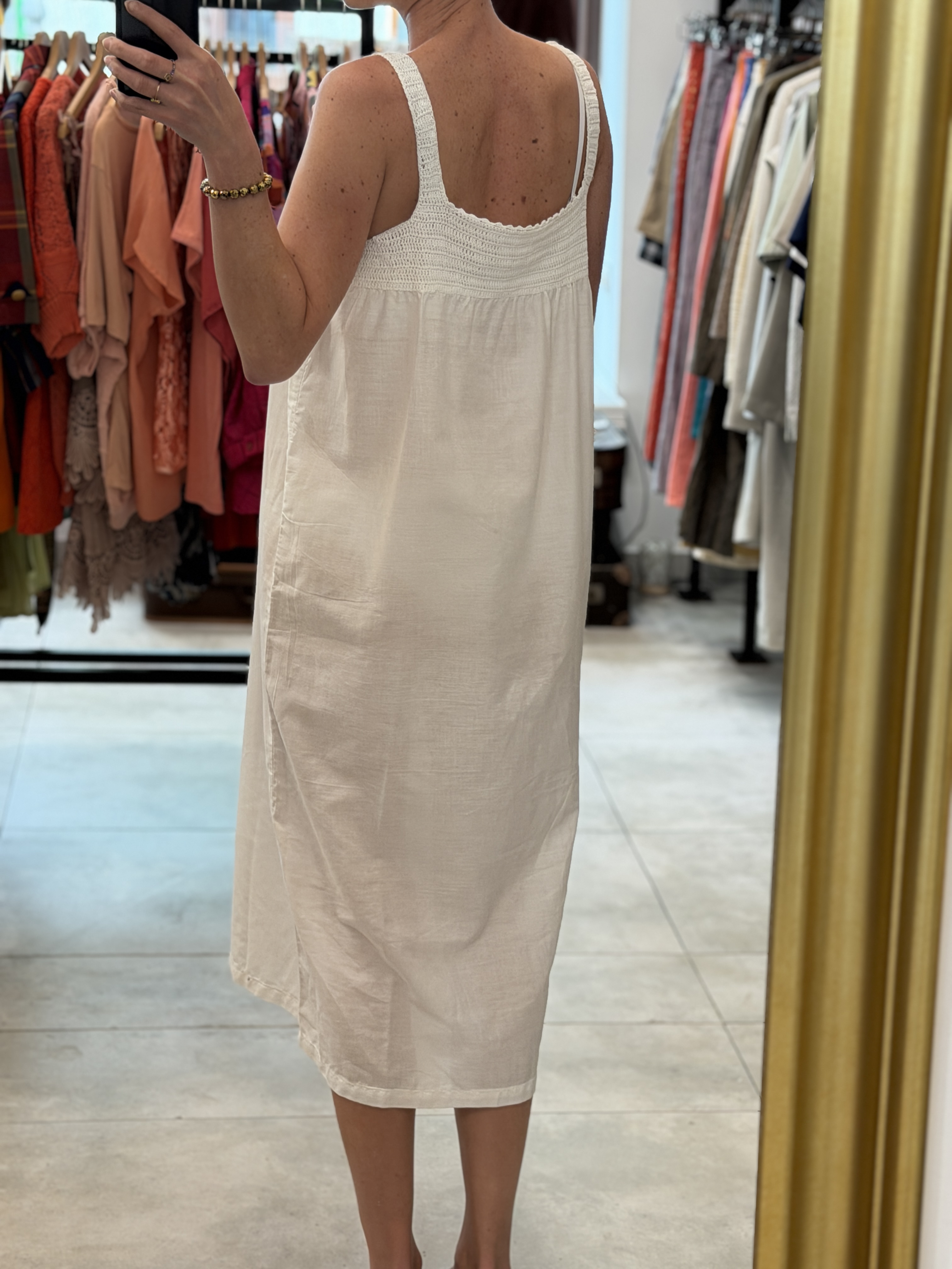 Biała bawełniana sukienka maxi szydełkowa boho cottagecore L XL (4)