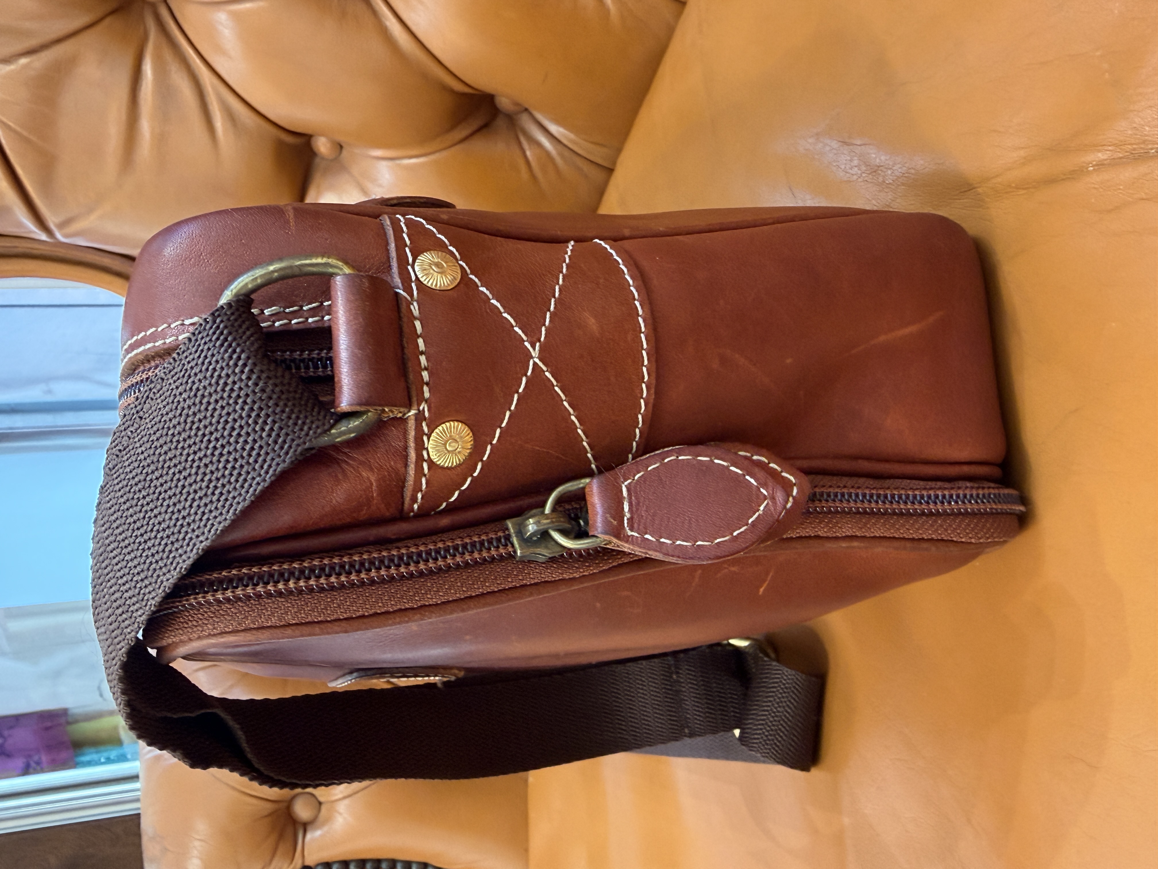 Włoska skórzana torba vintage Henry & Martin’s Made in Italy brązowa listonoszka (4)