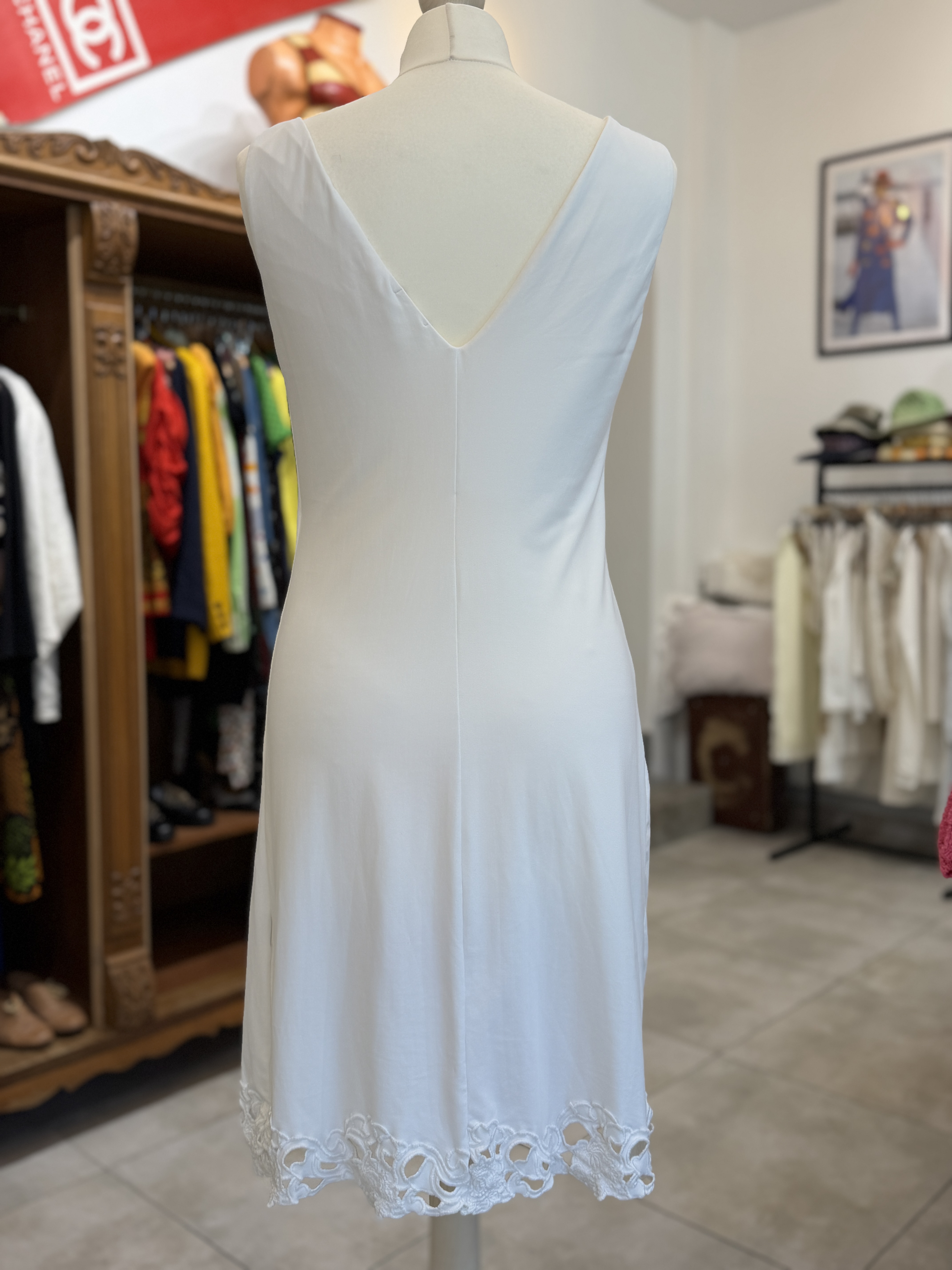 Blumarine biała sukienka Made in Italy haft kryształki M IT 44 (9)
