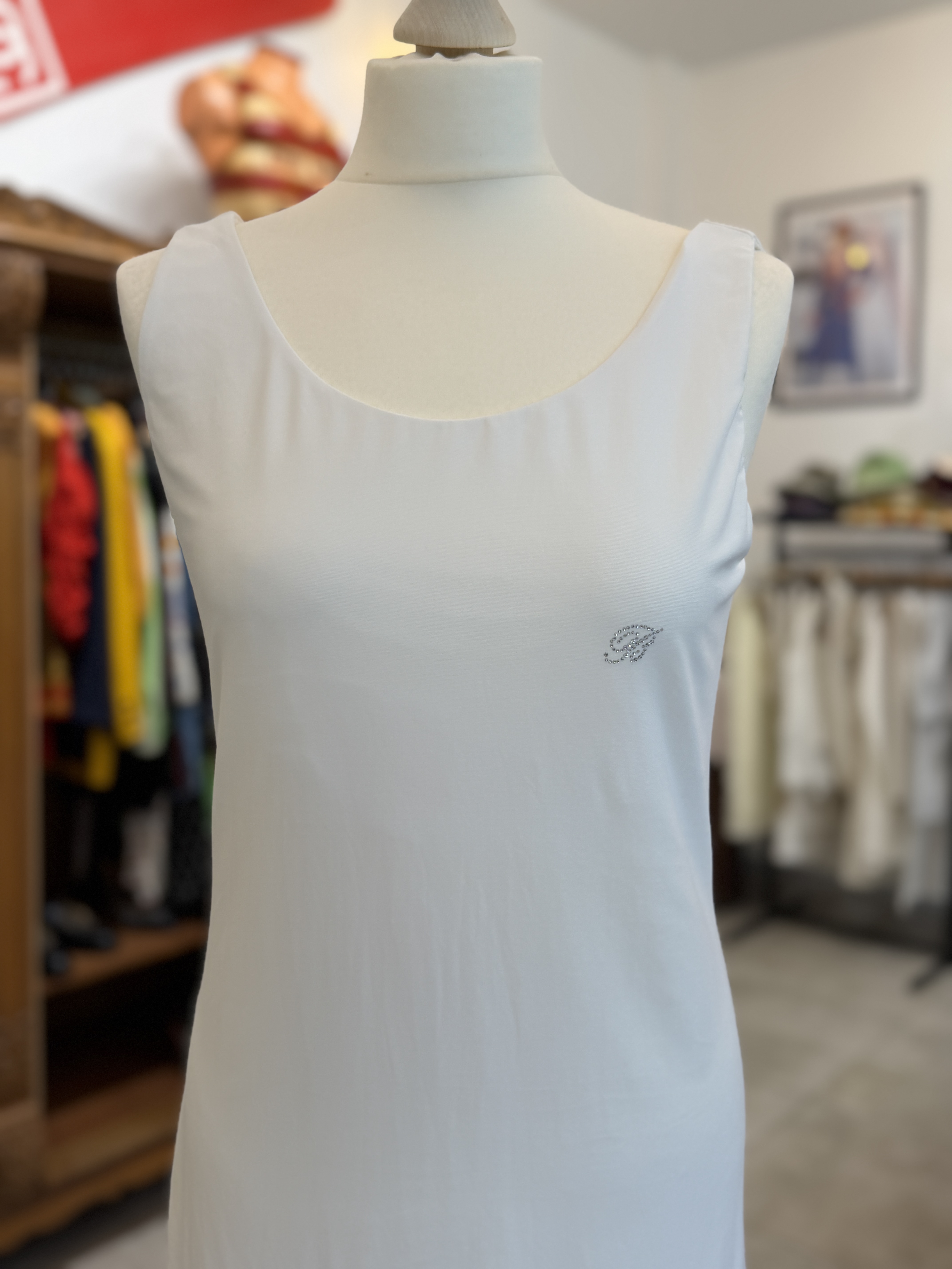 Blumarine biała sukienka Made in Italy haft kryształki M IT 44 (10)