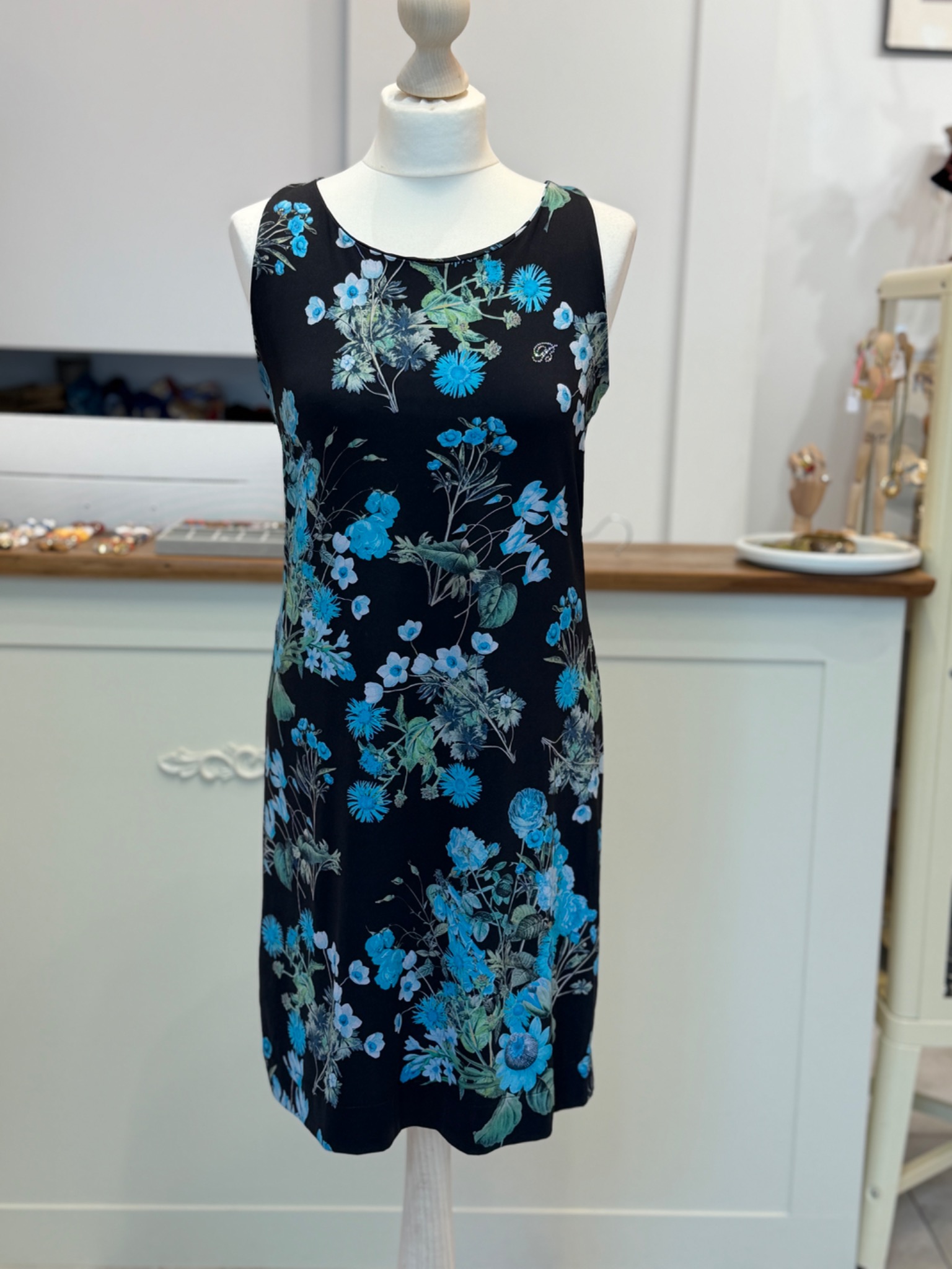 Blumarine Beachwear sukienka Made in Italy kwiatowy print kryształki L 46 (1)