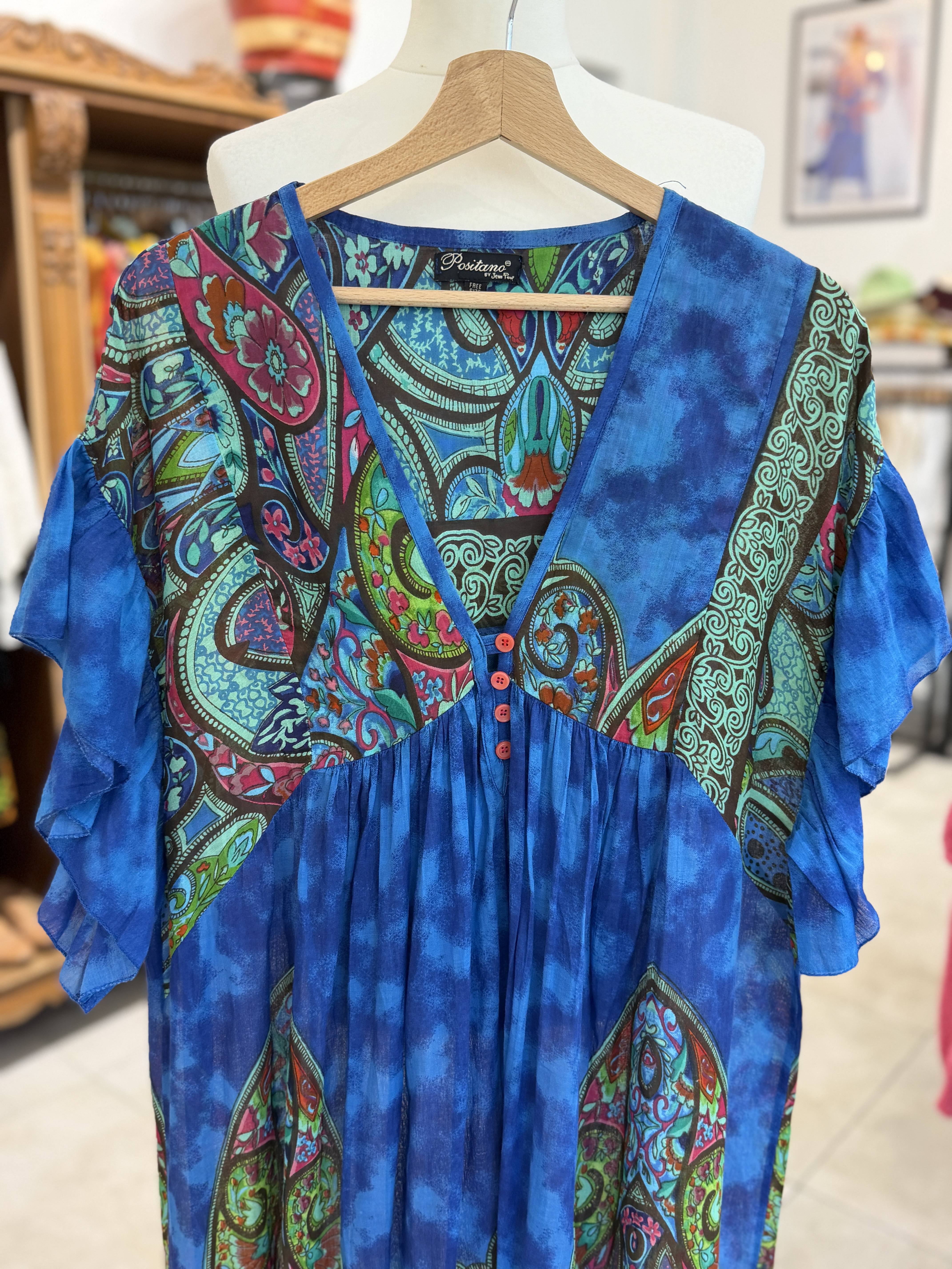 Sukienka maxi Positano by Jean Paul boho paisley oversize Free Size L do Xxl (2)