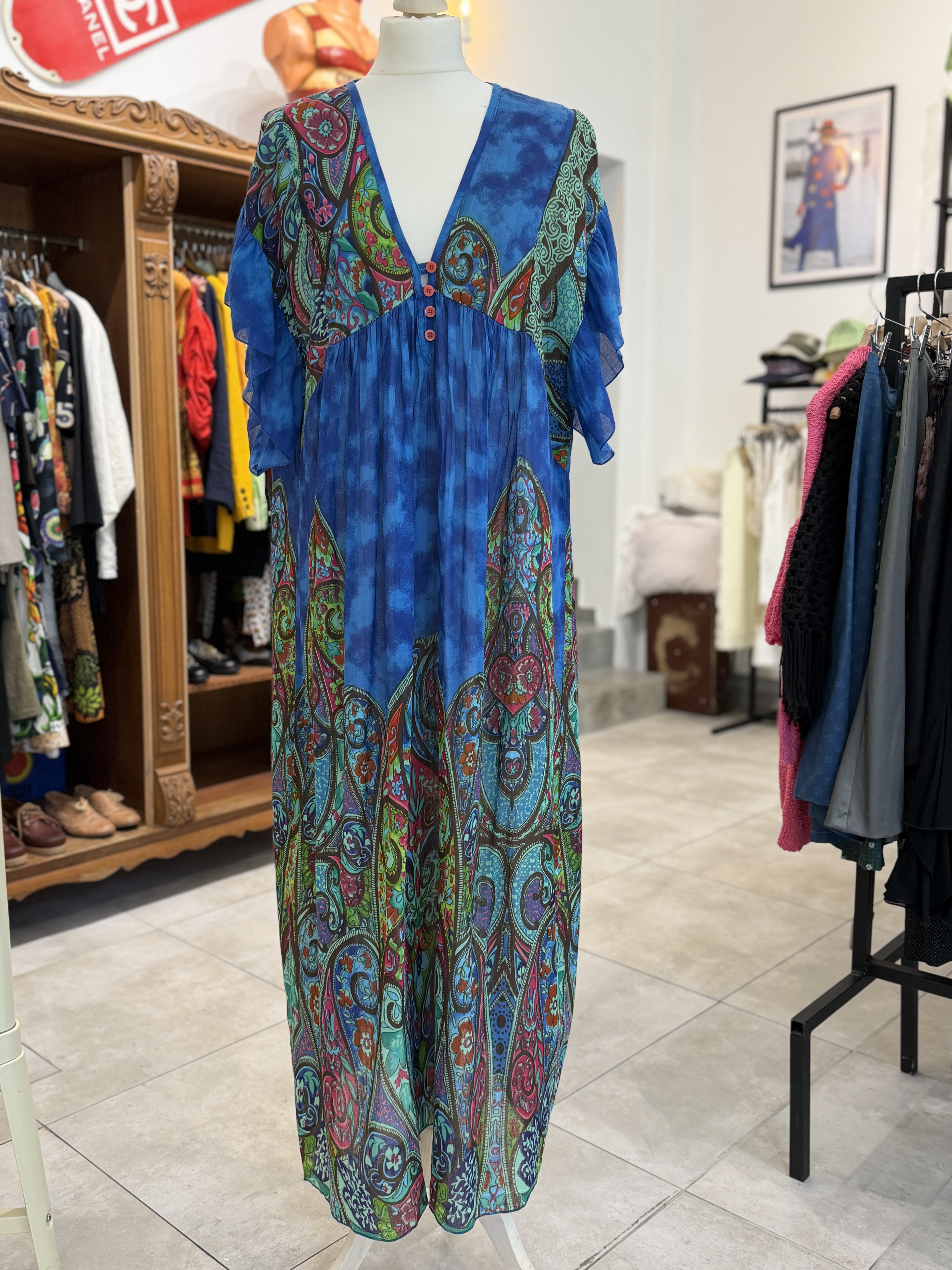 Sukienka maxi Positano by Jean Paul boho paisley oversize Free Size L do Xxl (4)