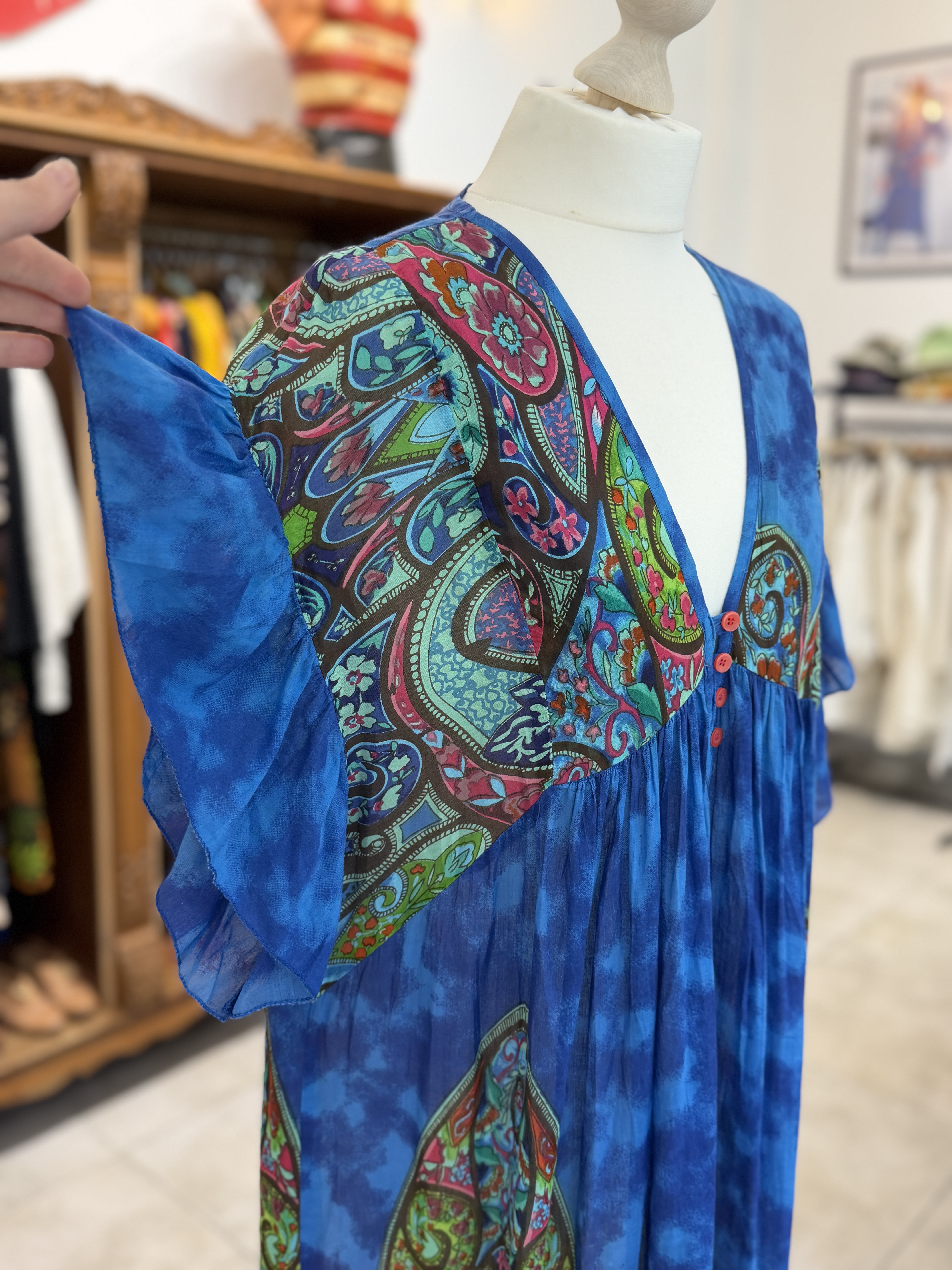 Sukienka maxi Positano by Jean Paul boho paisley oversize Free Size L do Xxl (6)