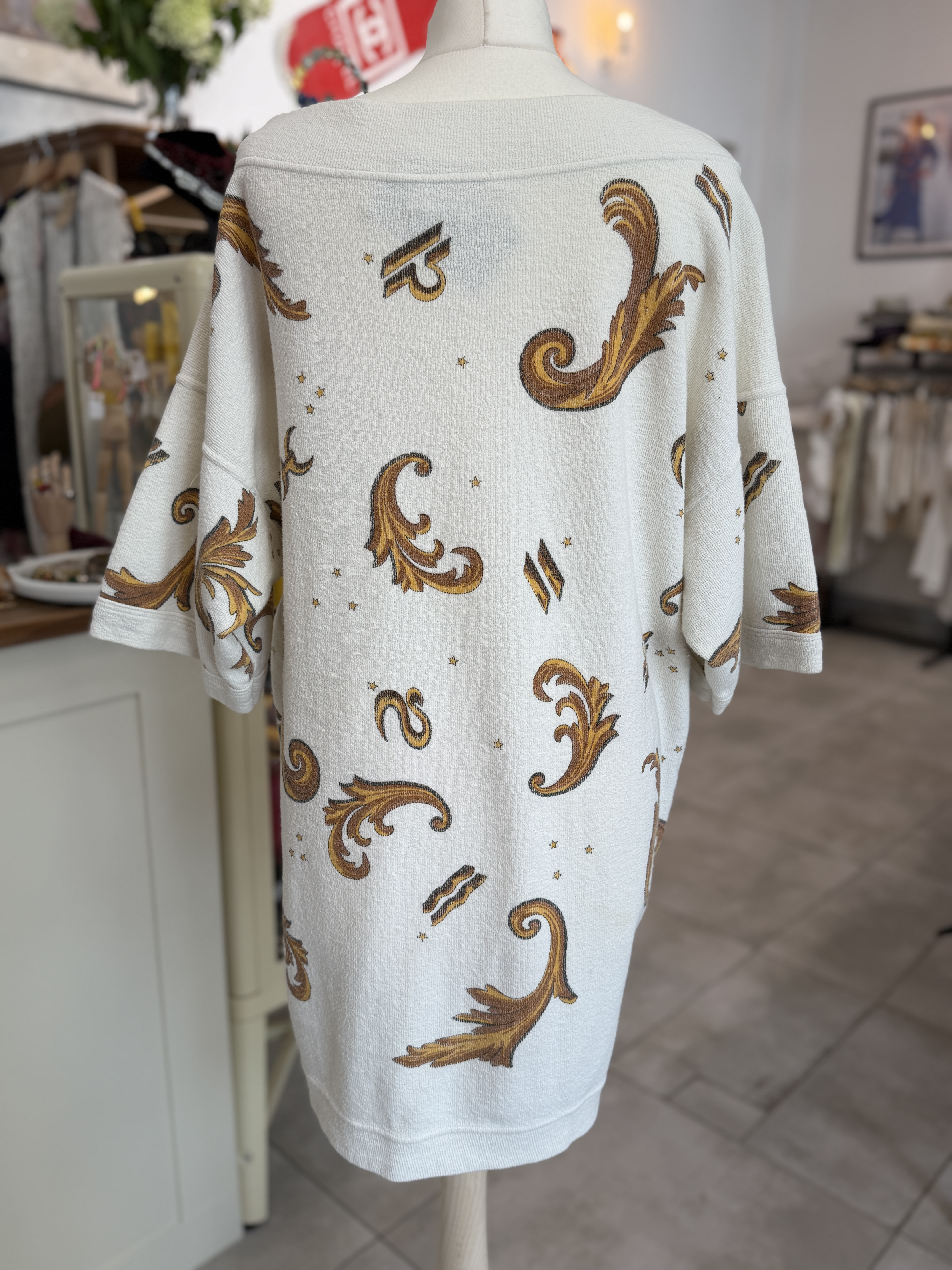 Byblos vintage 80s tunika sukienka bawełniana frota Made in Italy L