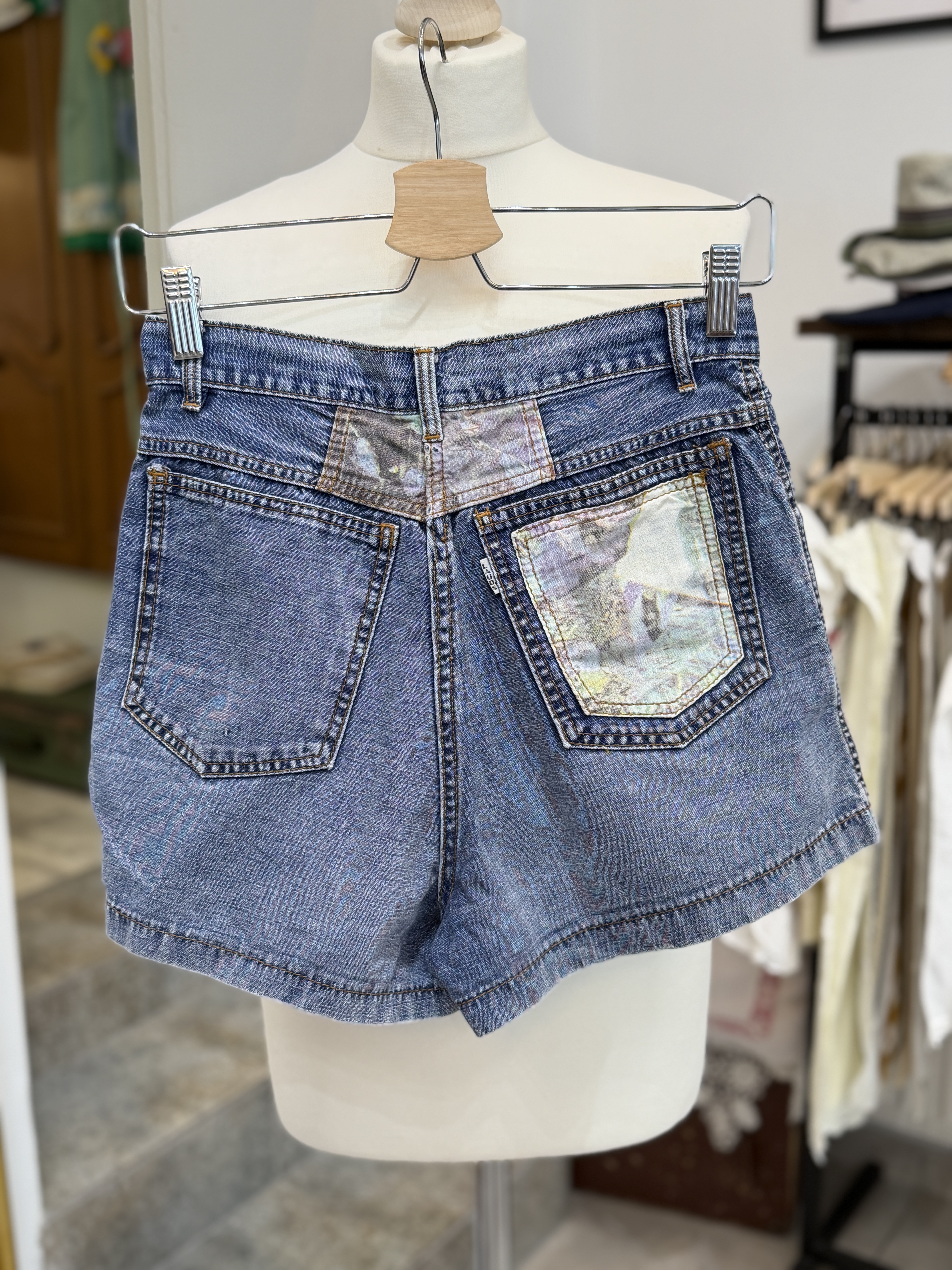 Szorty jeansowe vintage 90s Laud’s Italy wysoki stan bawełna S M (5)