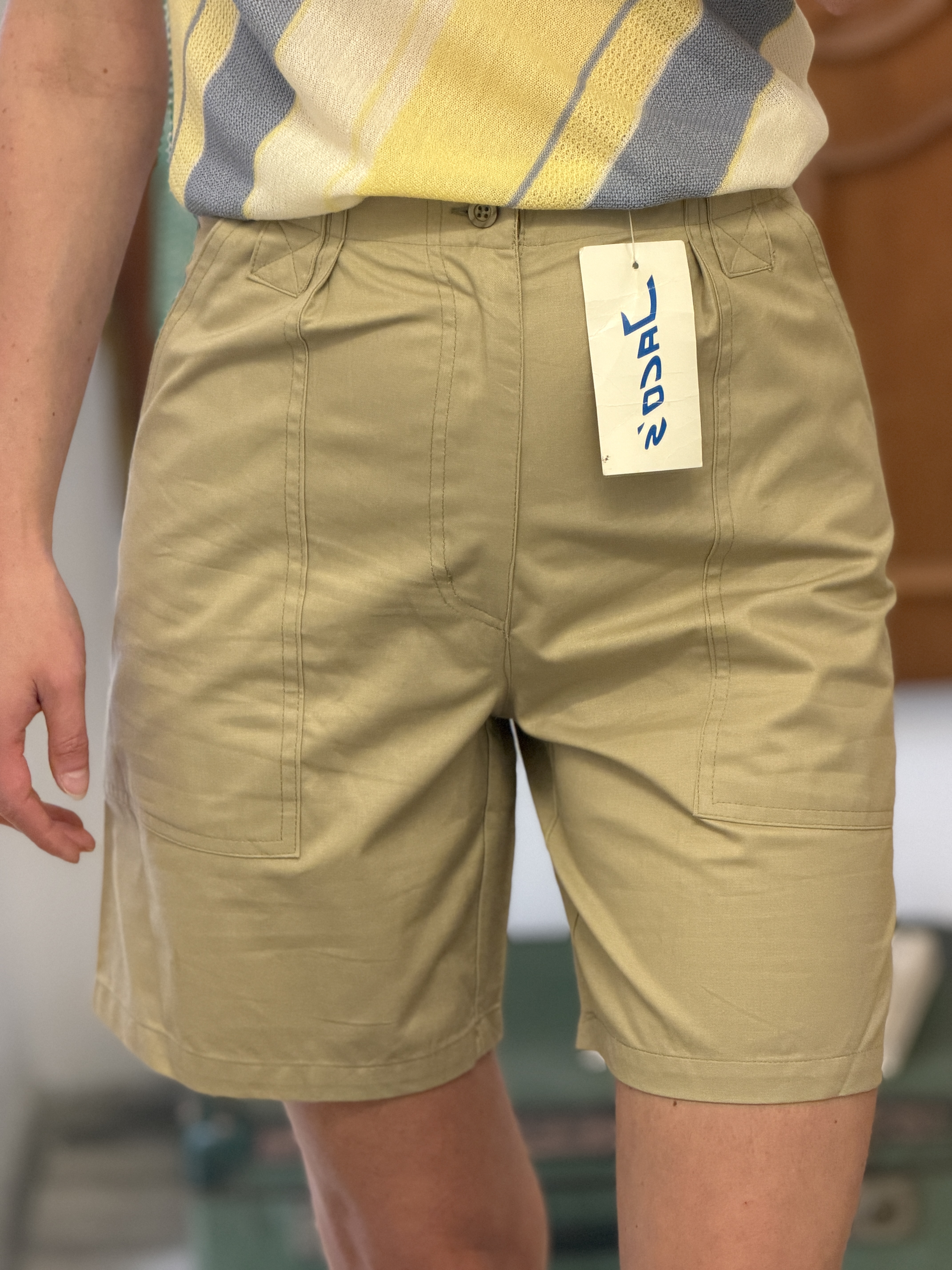 Szorty vintage Jaco’s deadstock wysoki stan bermudy 100% bawełna S (4)