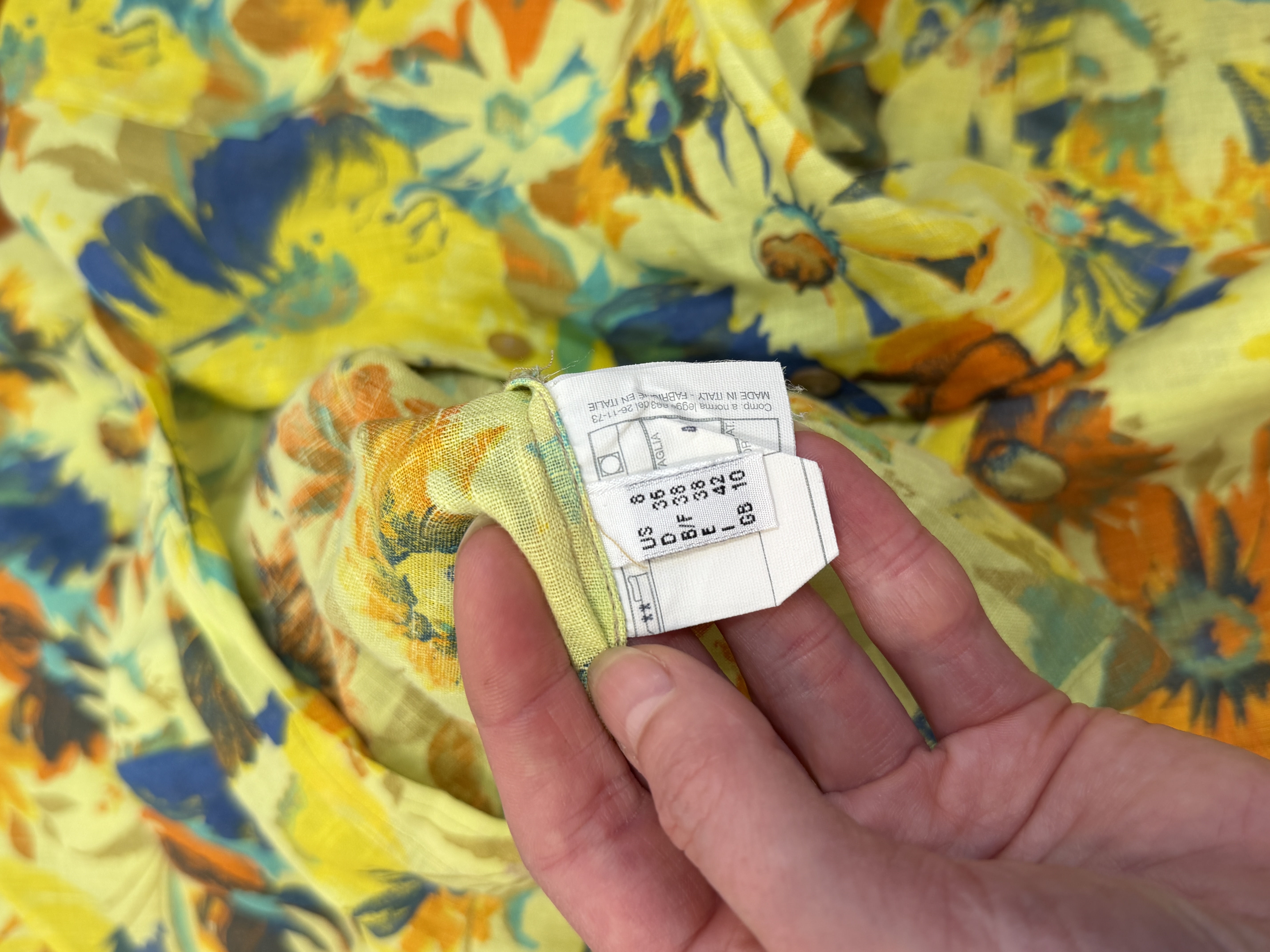Morris długa spódnica vintage 100% len kwiatowa maxi Made in Italy XL (8)