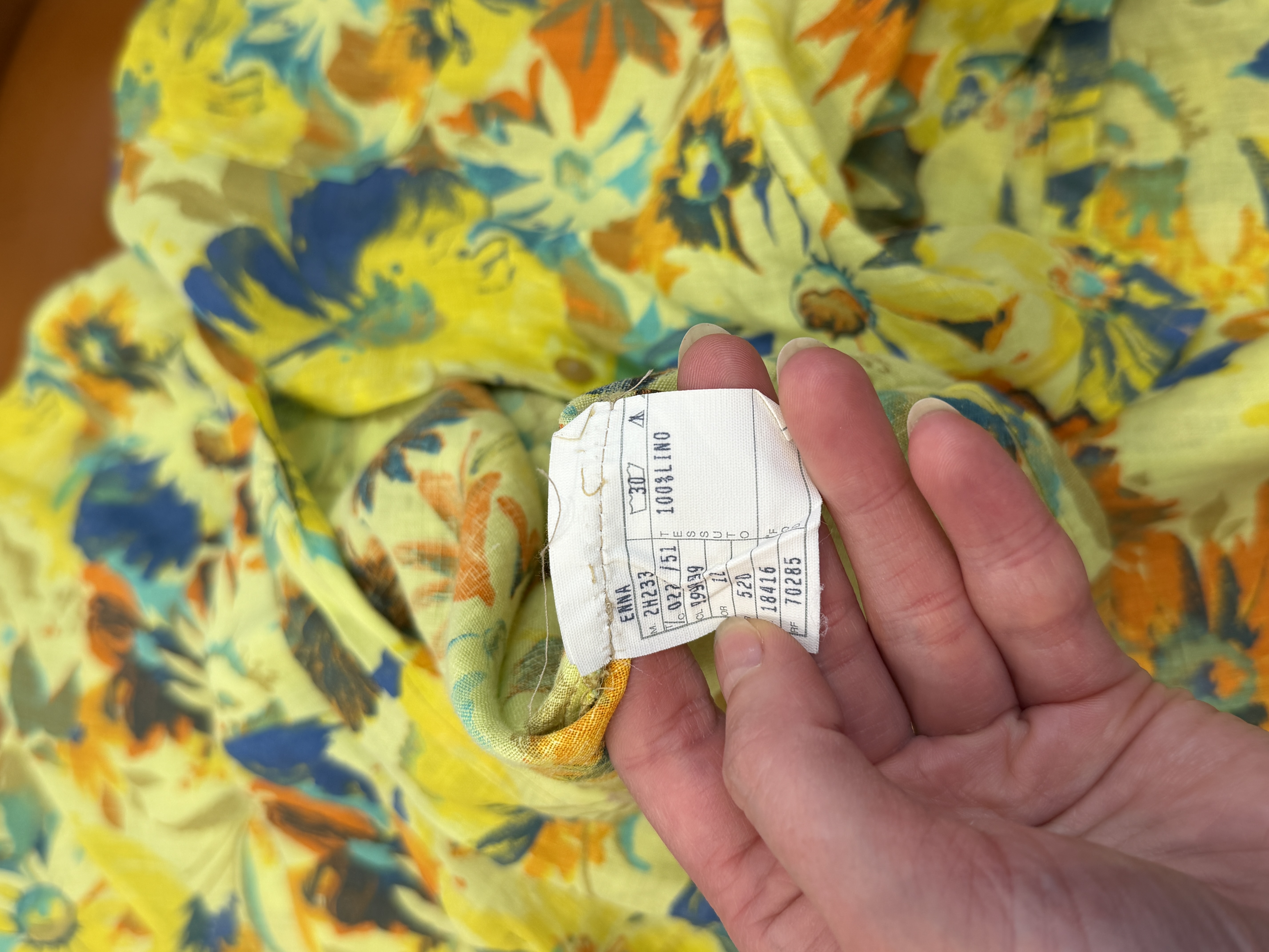 Morris długa spódnica vintage 100% len kwiatowa maxi Made in Italy XL (9)