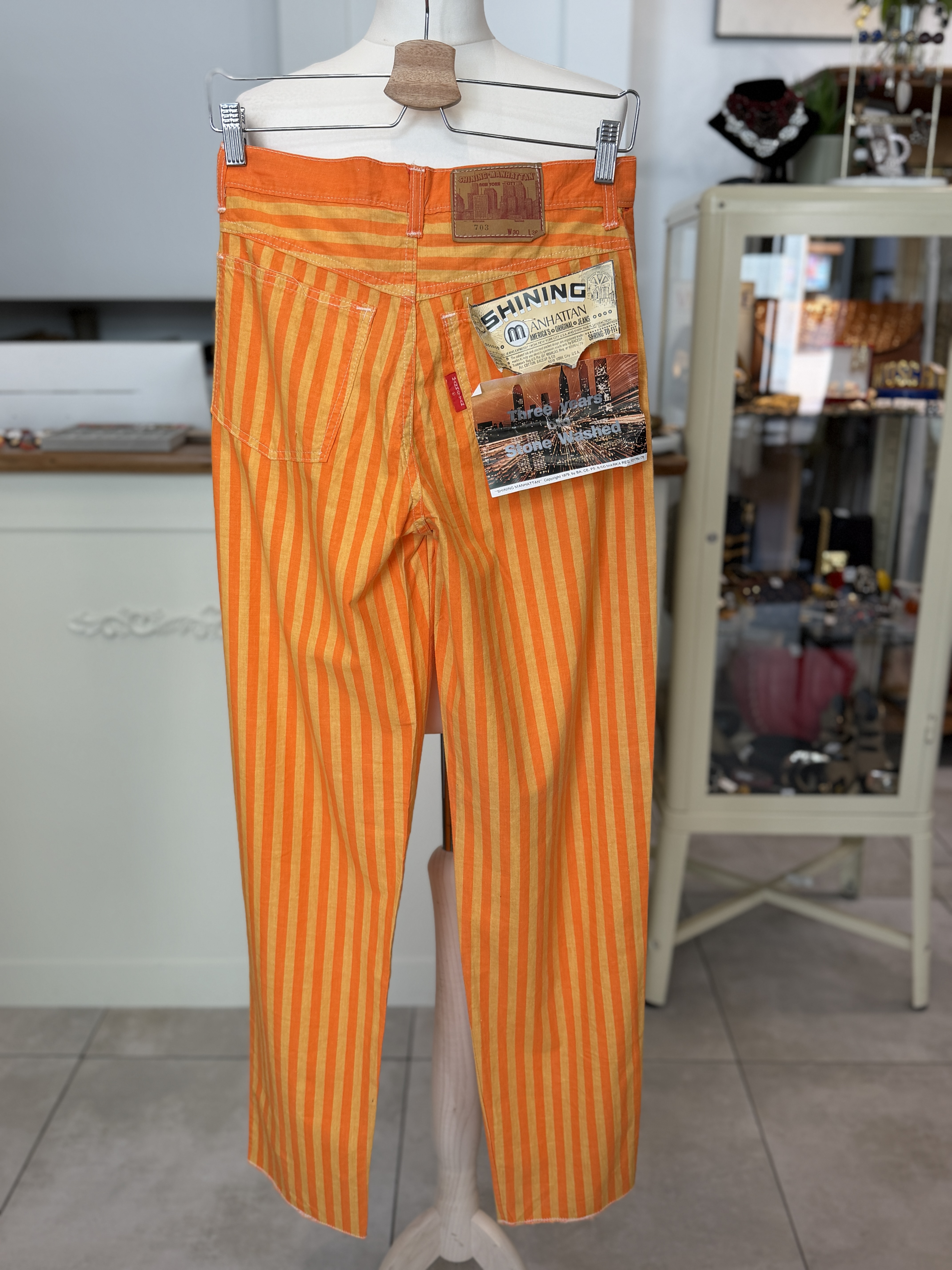 Shining Manhattan vintage spodnie w paski 100% bawełna W30 90s (6)