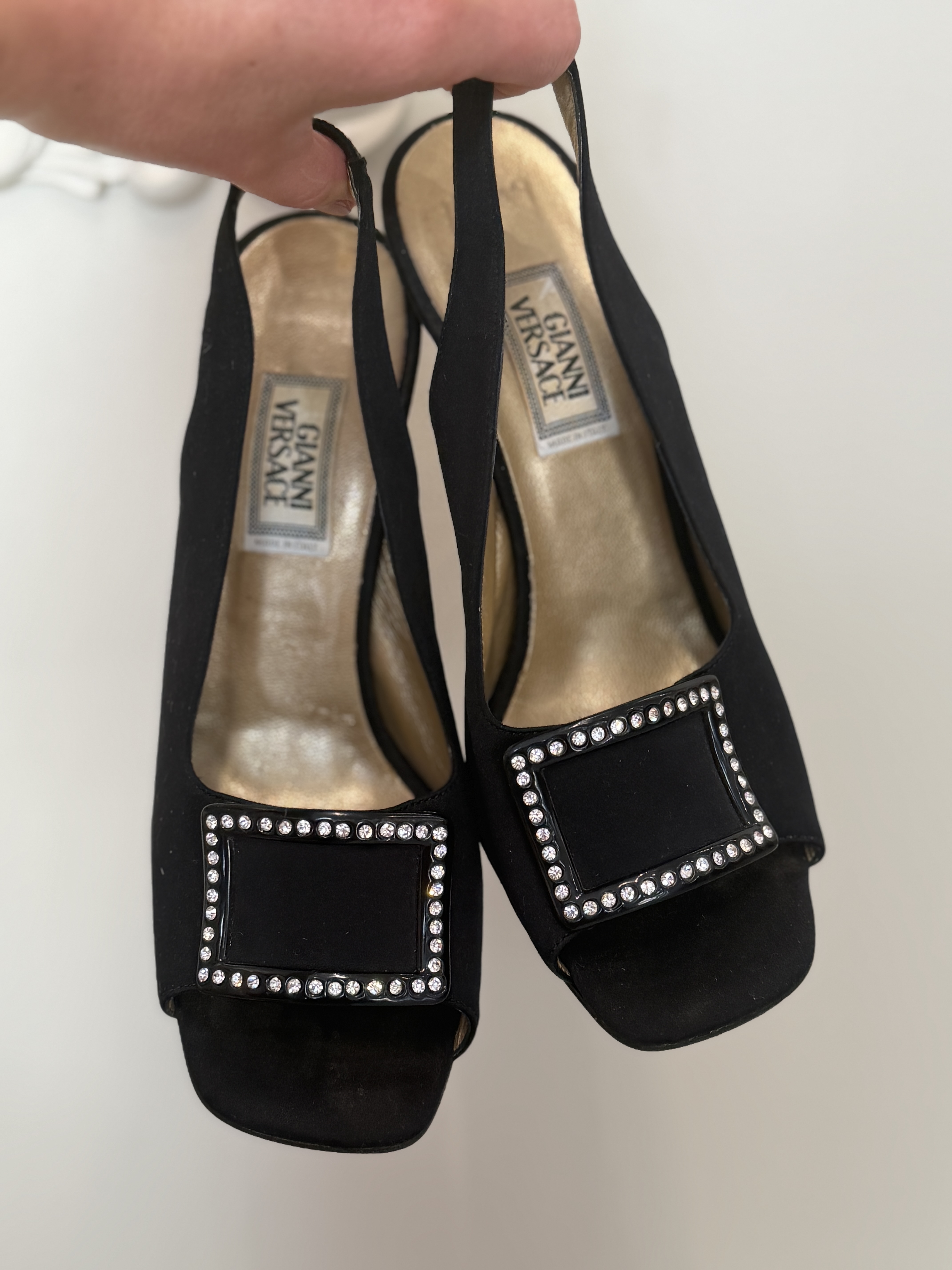 Gianni Versace Runway 1996 vintage buty z kryształami r. 37