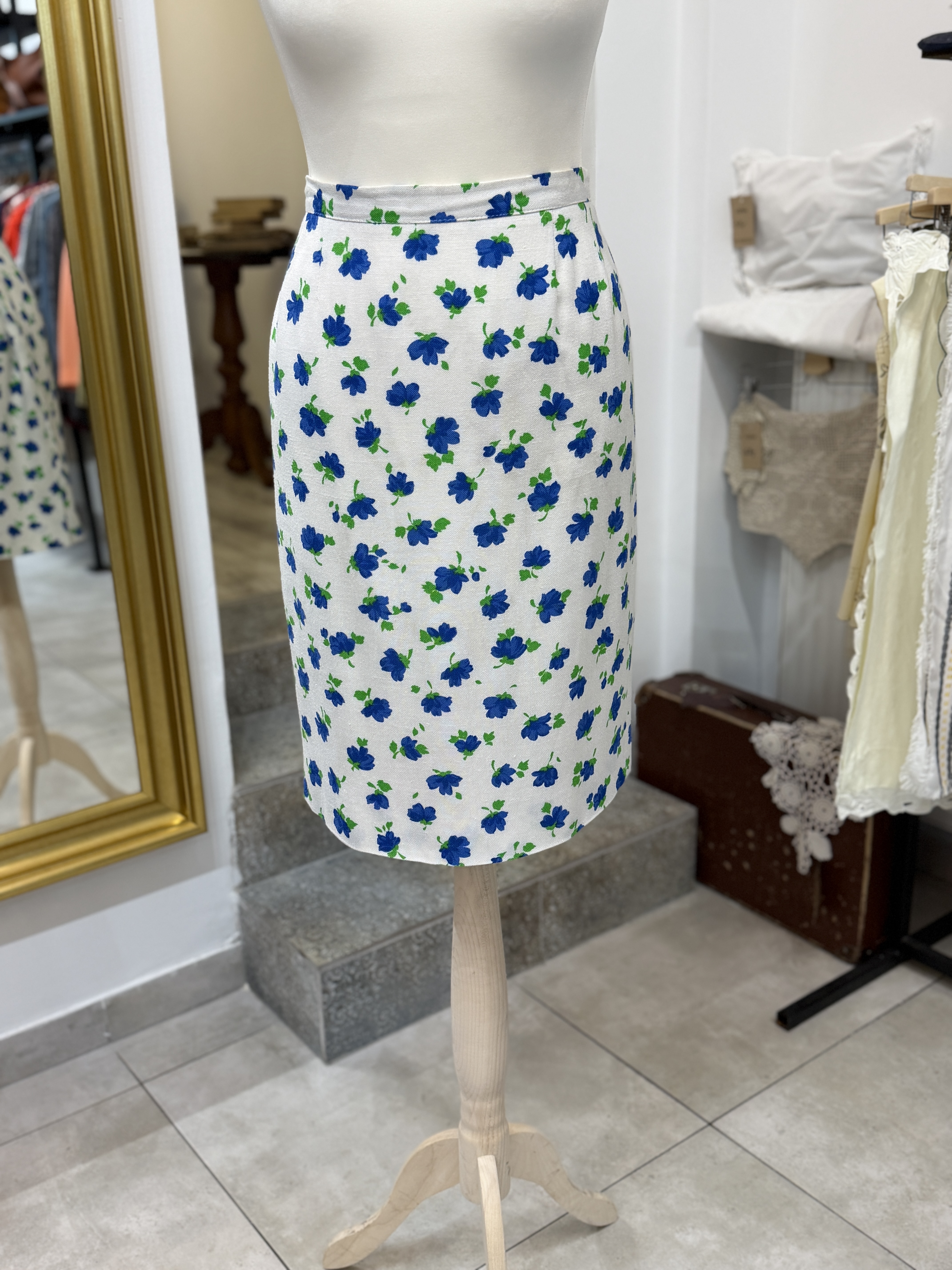 Luisa Spagnoli vintage spódnica ołówkowa w kwiaty Made in Italy L (4)