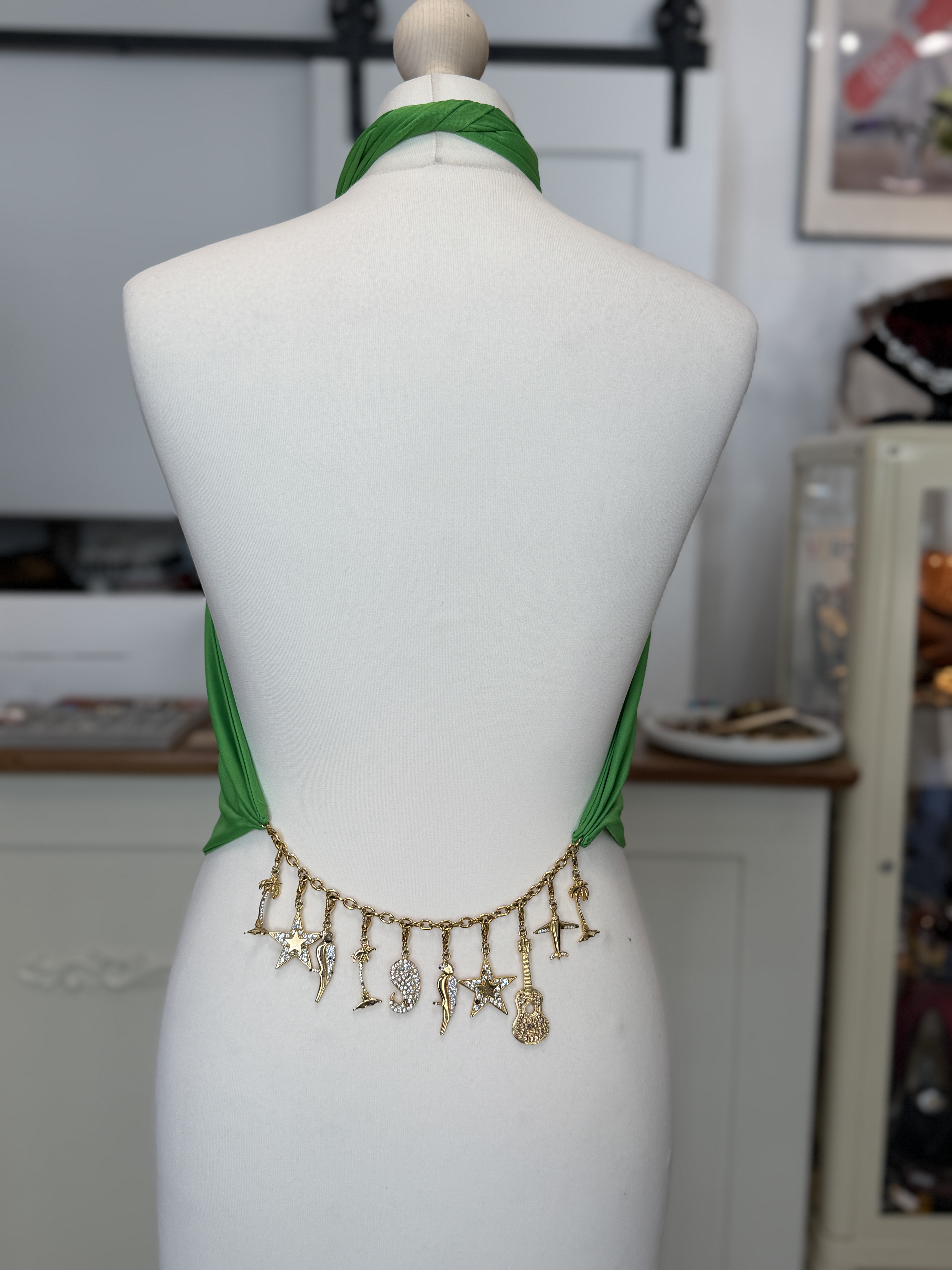 Gianni Versace Couture vintage top SS 2000 Y2K z charmsami IT 40 (2)