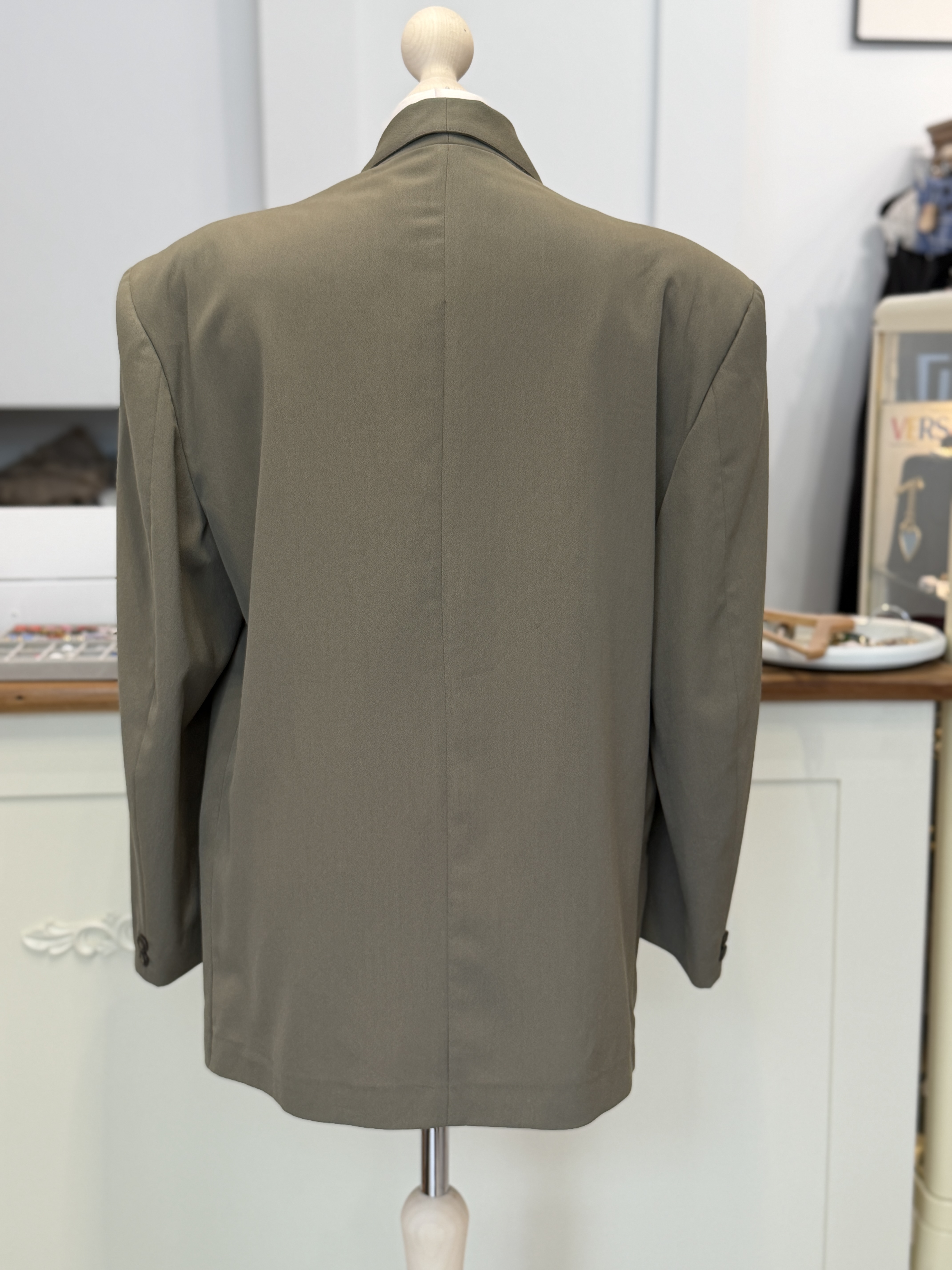 Włoska marynarka vintage oversize khaki haft poduszki lata 80/90 Unisex  M - XL (12)