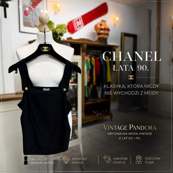 Odkryj oryginalną bluzkę Chanel z lat 90. i przekonaj się, dlaczego klasyczne ubrania nigdy nie wychodzą z mody. Vintage Pandora – luksusowa odzież vintage i markowe kolekcje.